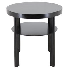 Antique 1940s Art Deco Round Coffee Table , Czechoslovakia