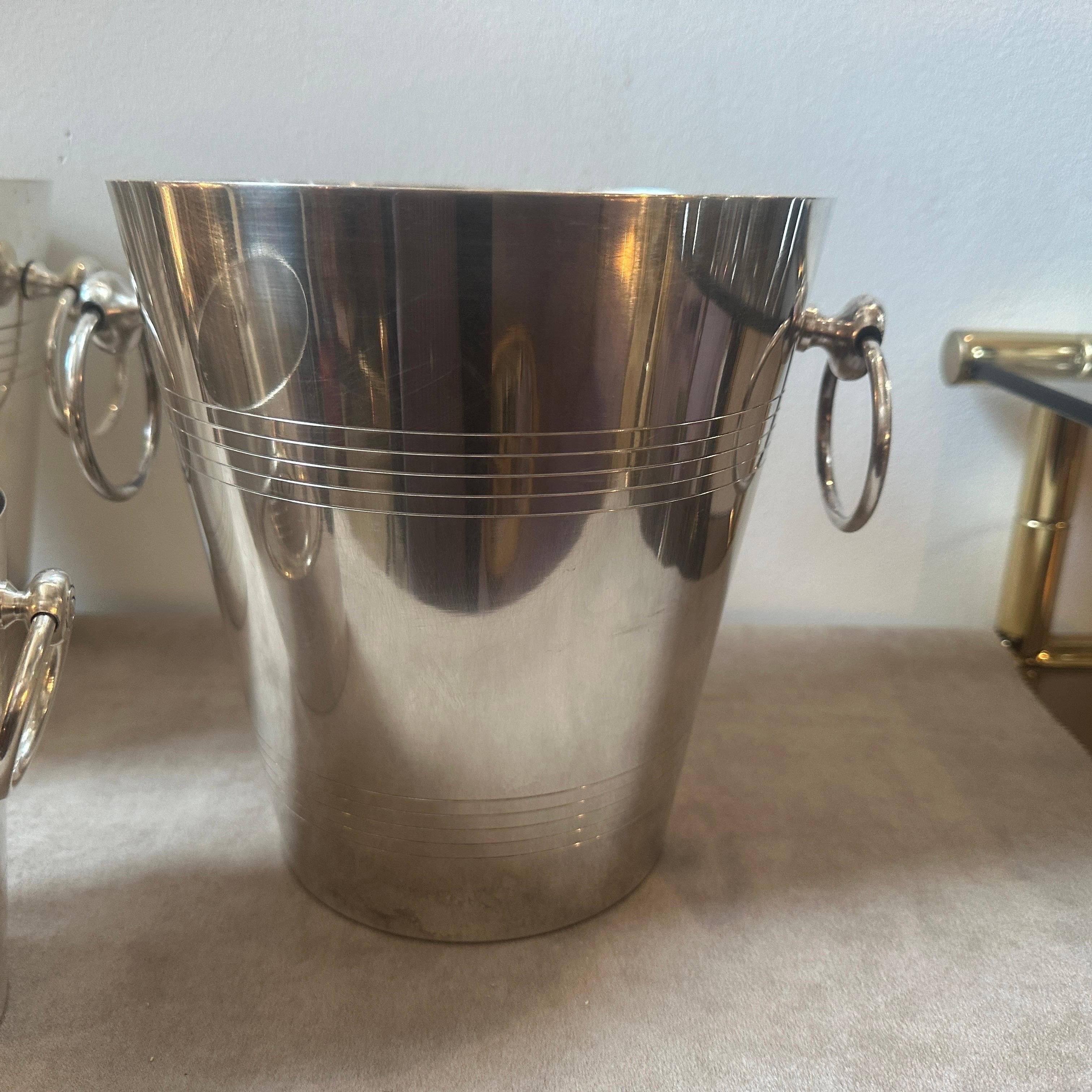 1940s Art Deco Set of Two French Wine Coolers and Ice Bucket by Gelb 7