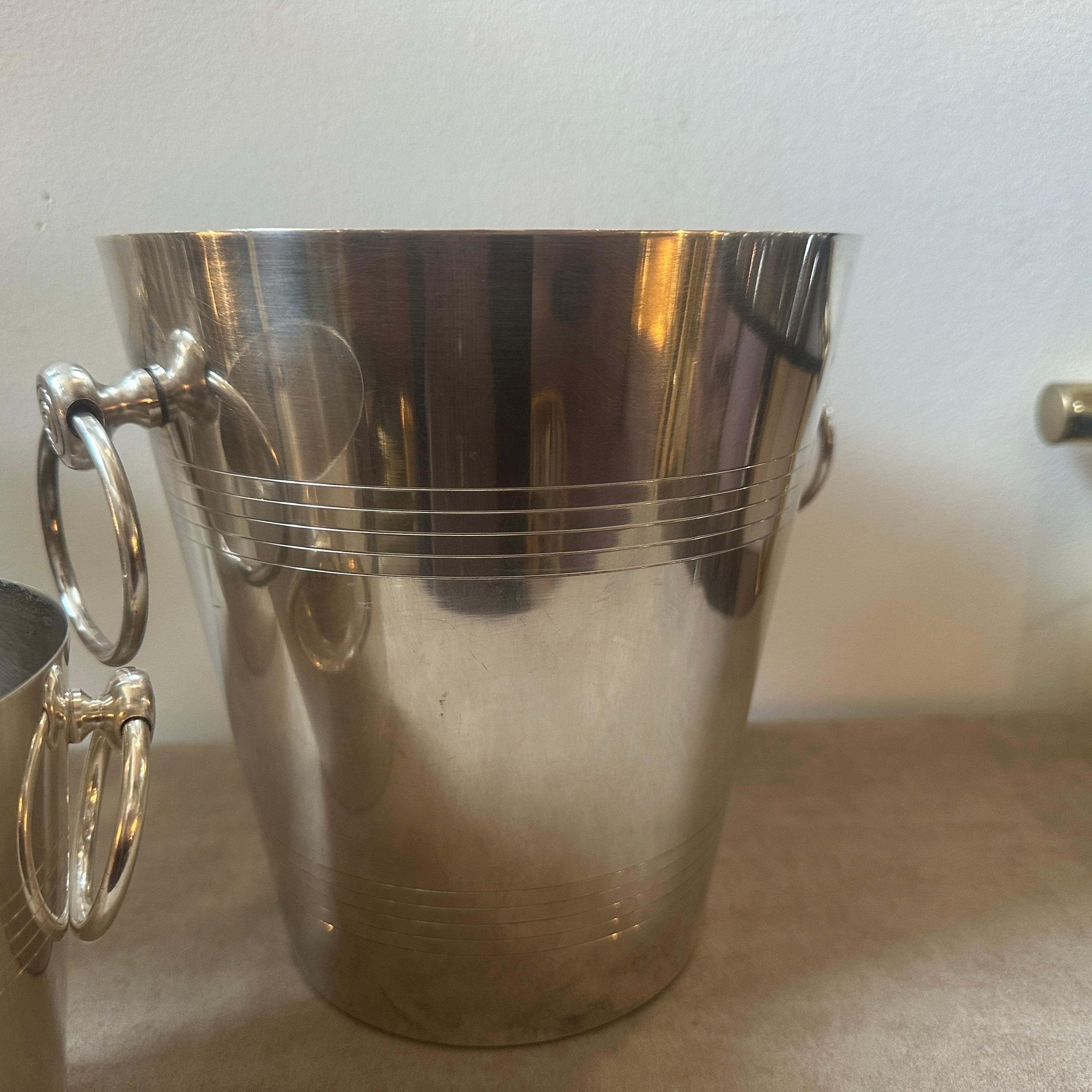 20th Century 1940s Art Deco Set of Two French Wine Coolers and Ice Bucket by Gelb