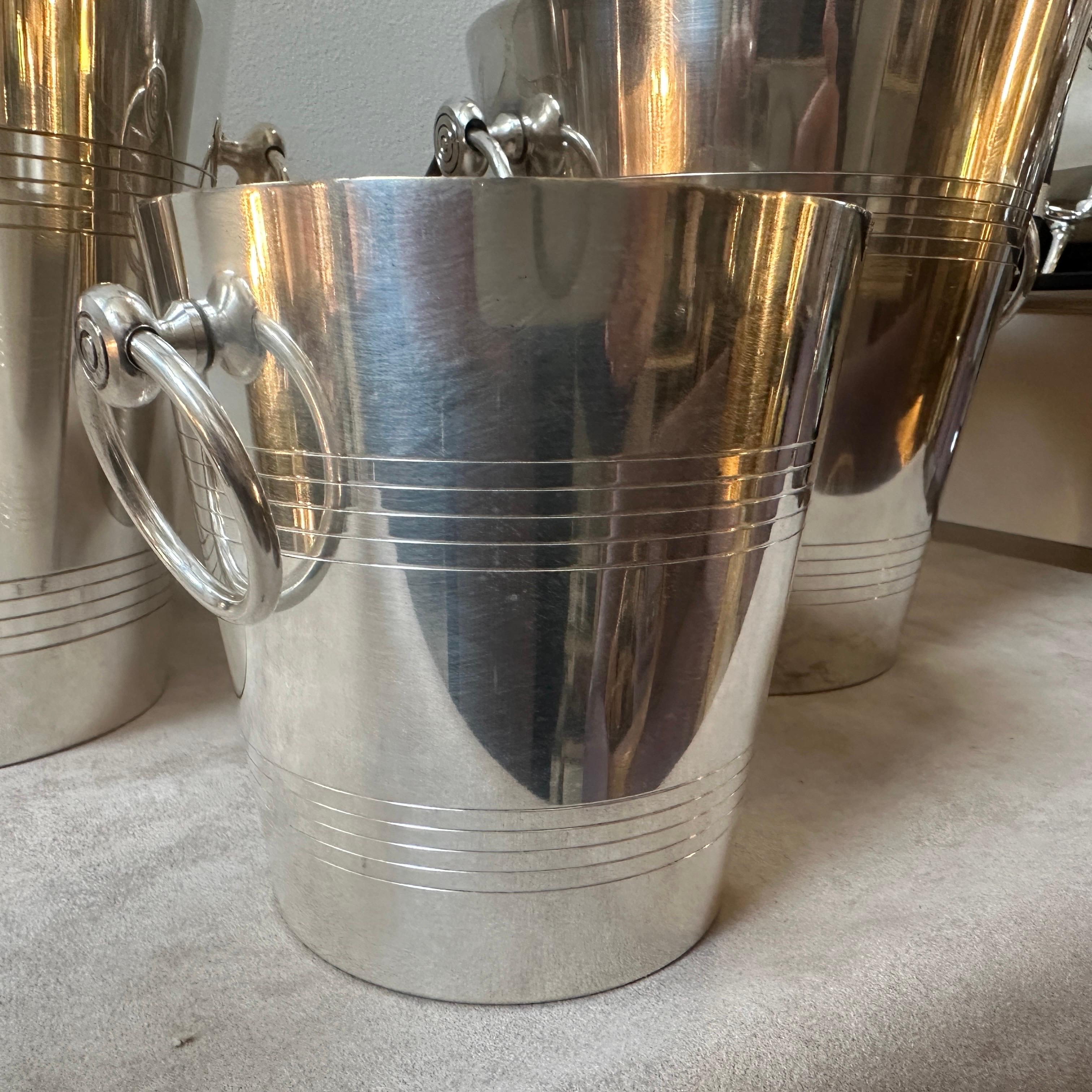 1940s Art Deco Set of Two French Wine Coolers and Ice Bucket by Gelb 5