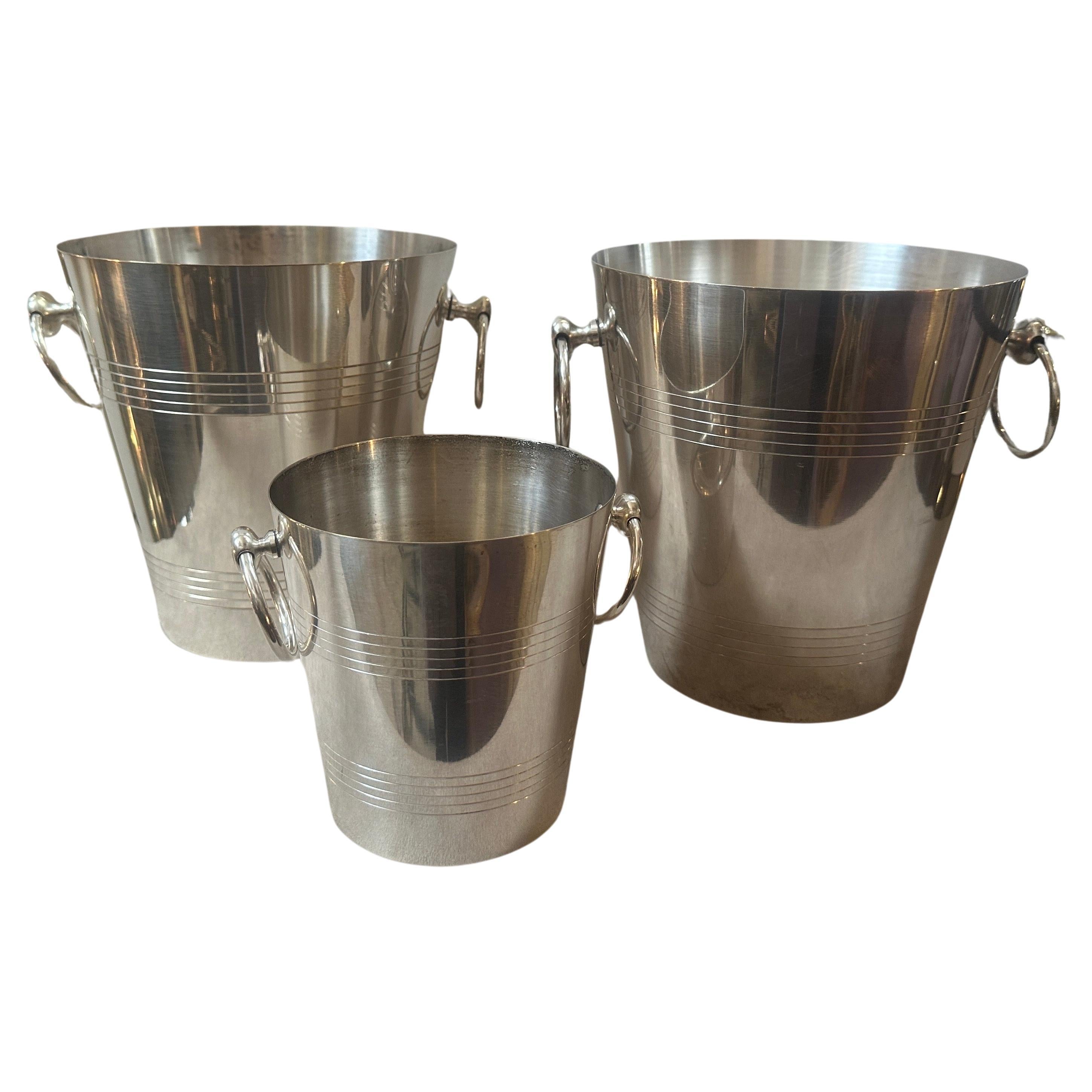 1940s Art Deco Set of Two French Wine Coolers and Ice Bucket by Gelb