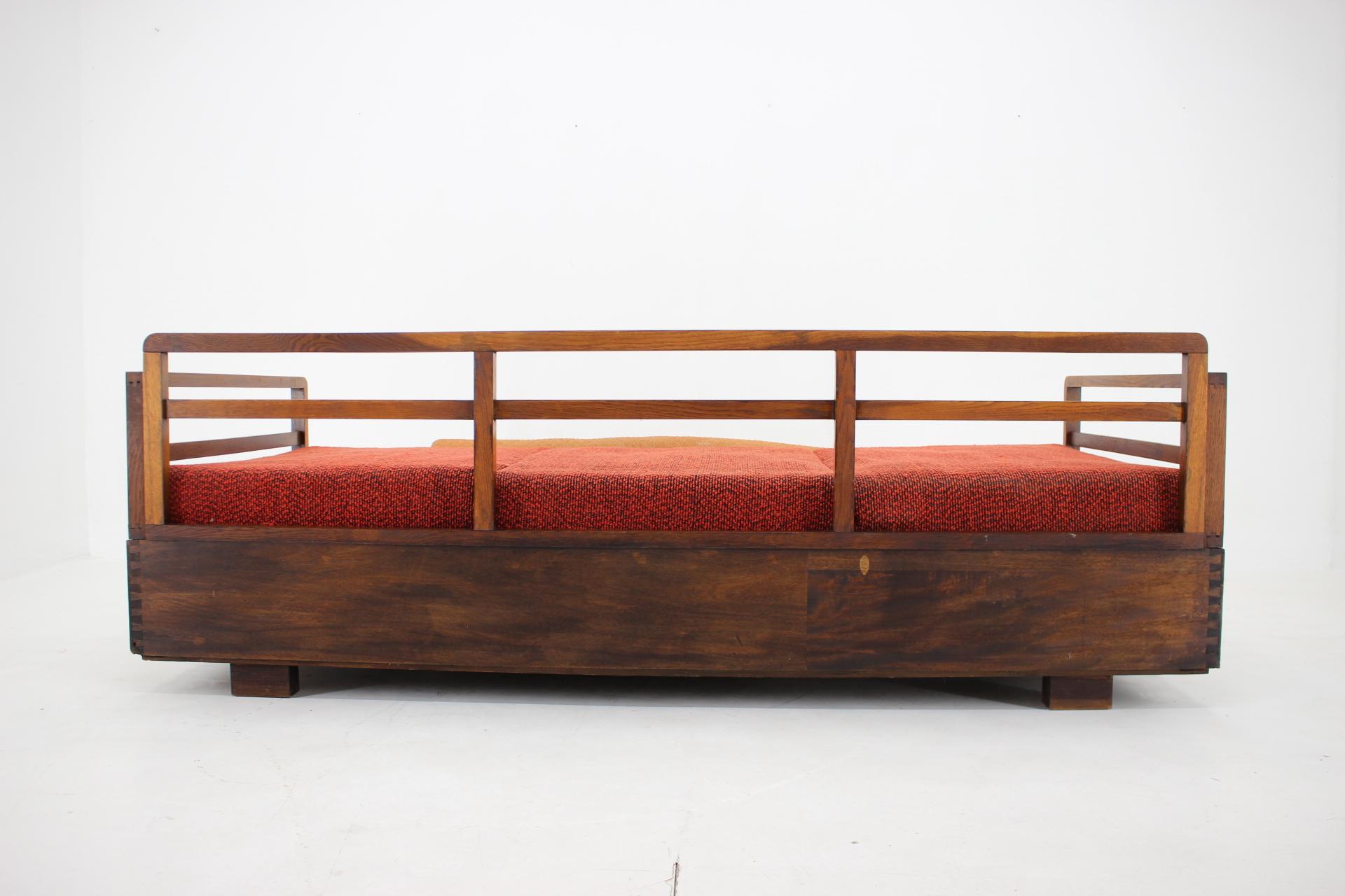 Wood 1940s Art Deco Sofa/Daybed by UP Zavody, Czechoslovakia