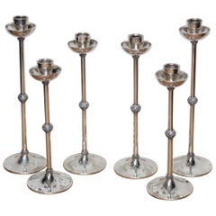 1940s Art Deco Sterling Silver Candlesticks