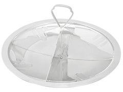 1940er Jahre Art Deco Stil Englisch Sterling Silber Kuchen Süßspeise Gericht