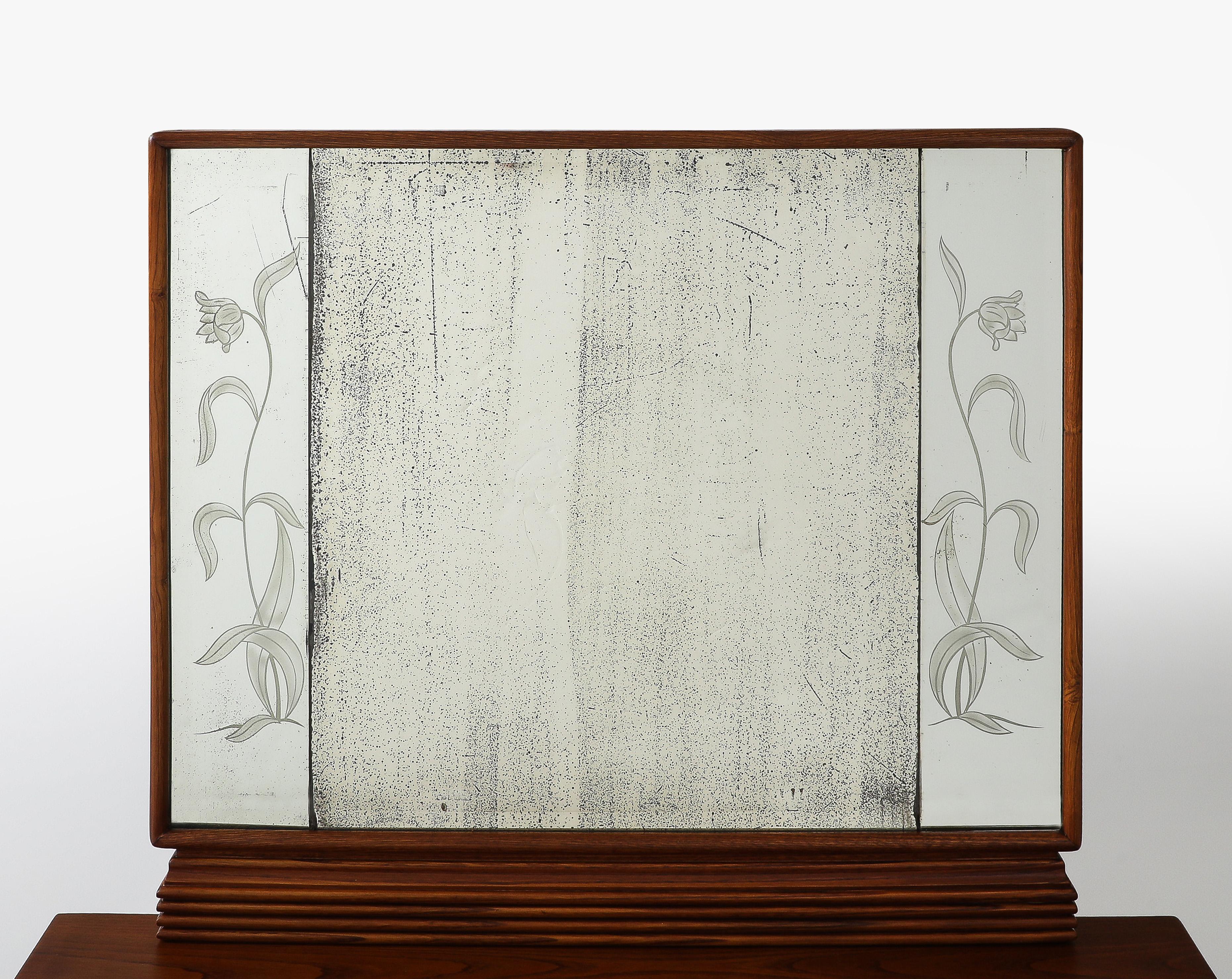 1940's Art-Deco-Stil Italienisch Flur Konsole und Spiegel Ico Parisi Stil (Moderne der Mitte des Jahrhunderts) im Angebot