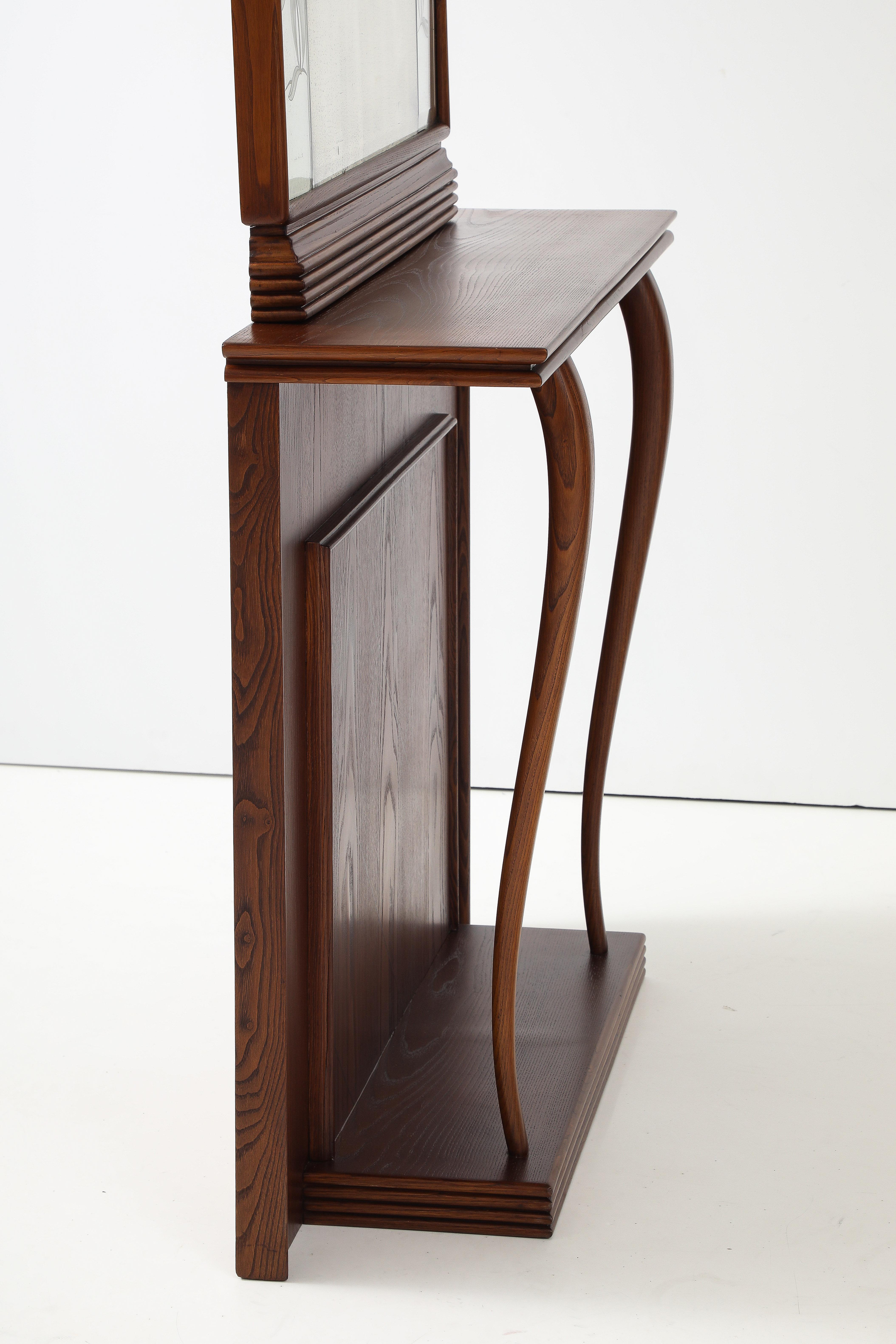 1940's Art-Deco-Stil Italienisch Flur Konsole und Spiegel Ico Parisi Stil (Mitte des 20. Jahrhunderts) im Angebot