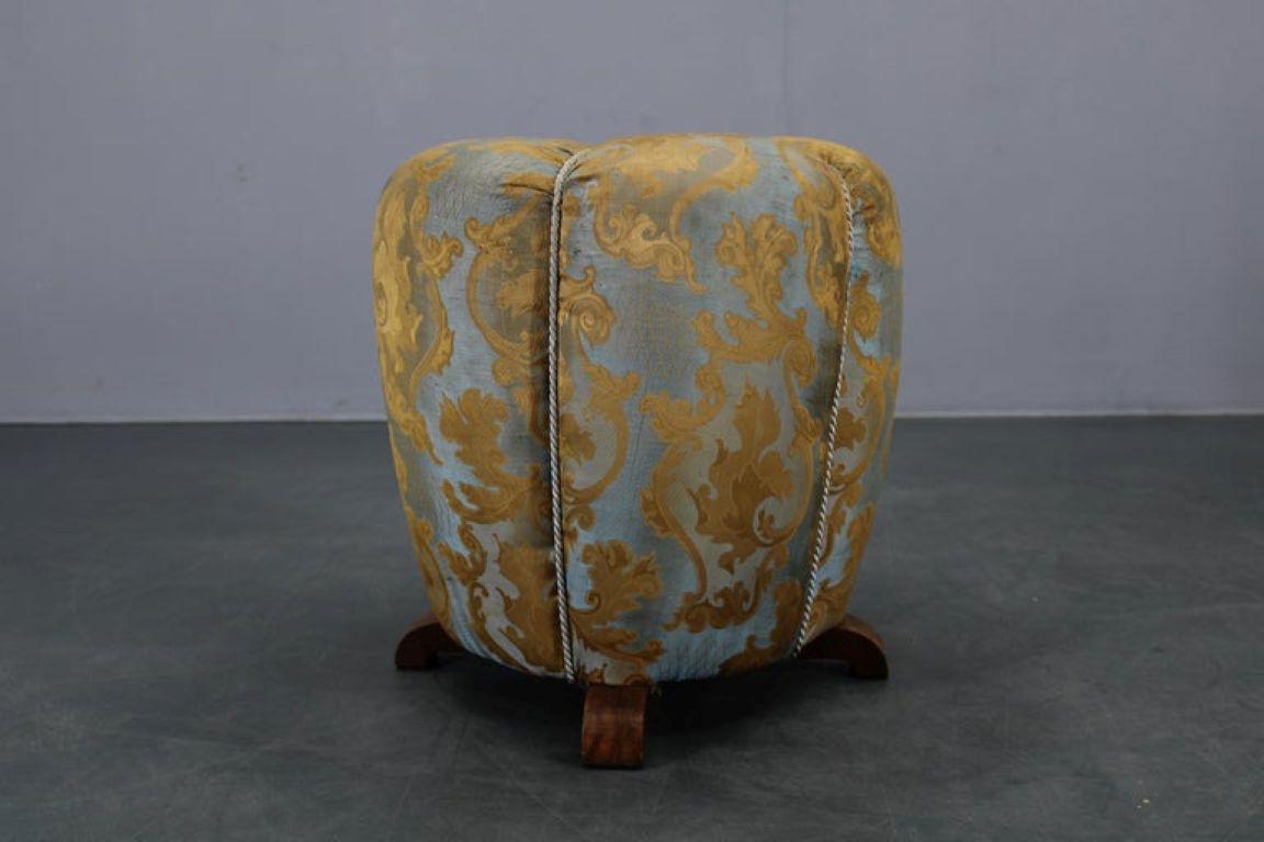 1940er Art Deco Tabouret, Tschechoslowakei (Stoff) im Angebot