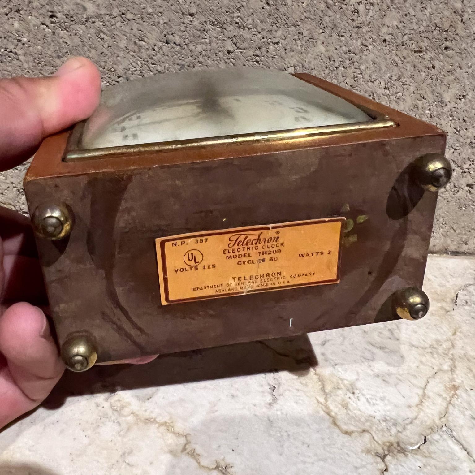 Brass 1940s Art Deco Telechron Electric Clock GE For Sale