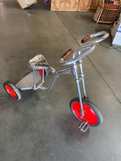 Art Deco Polished Chrome Adult Size Tricycle Trike style of Bowden, 1940