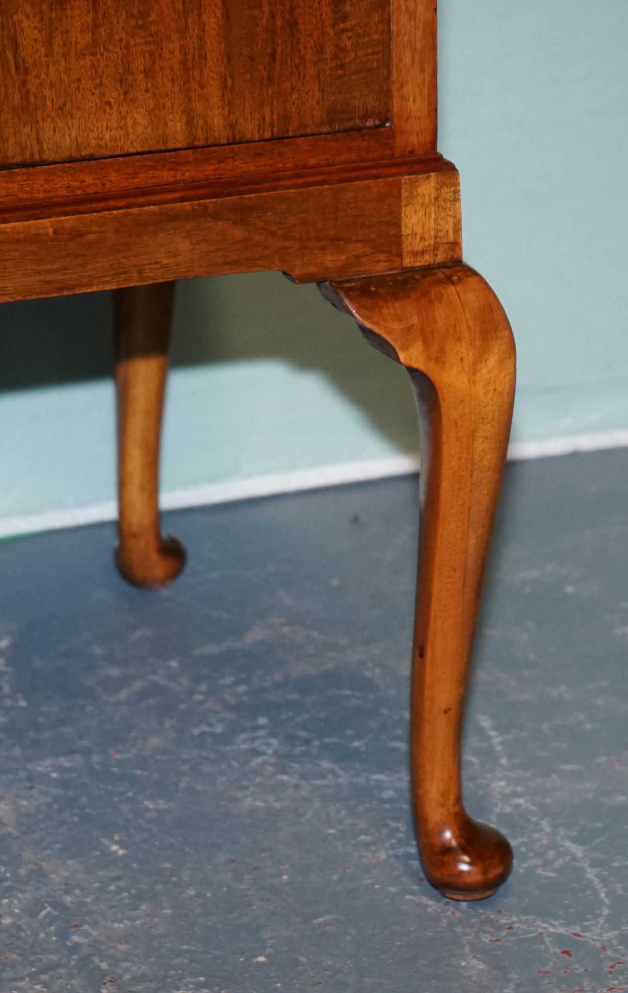 1930's ART DECO WALNUT DRESSING TABLE QUEEN ANNE STYLE DESK For Sale 8