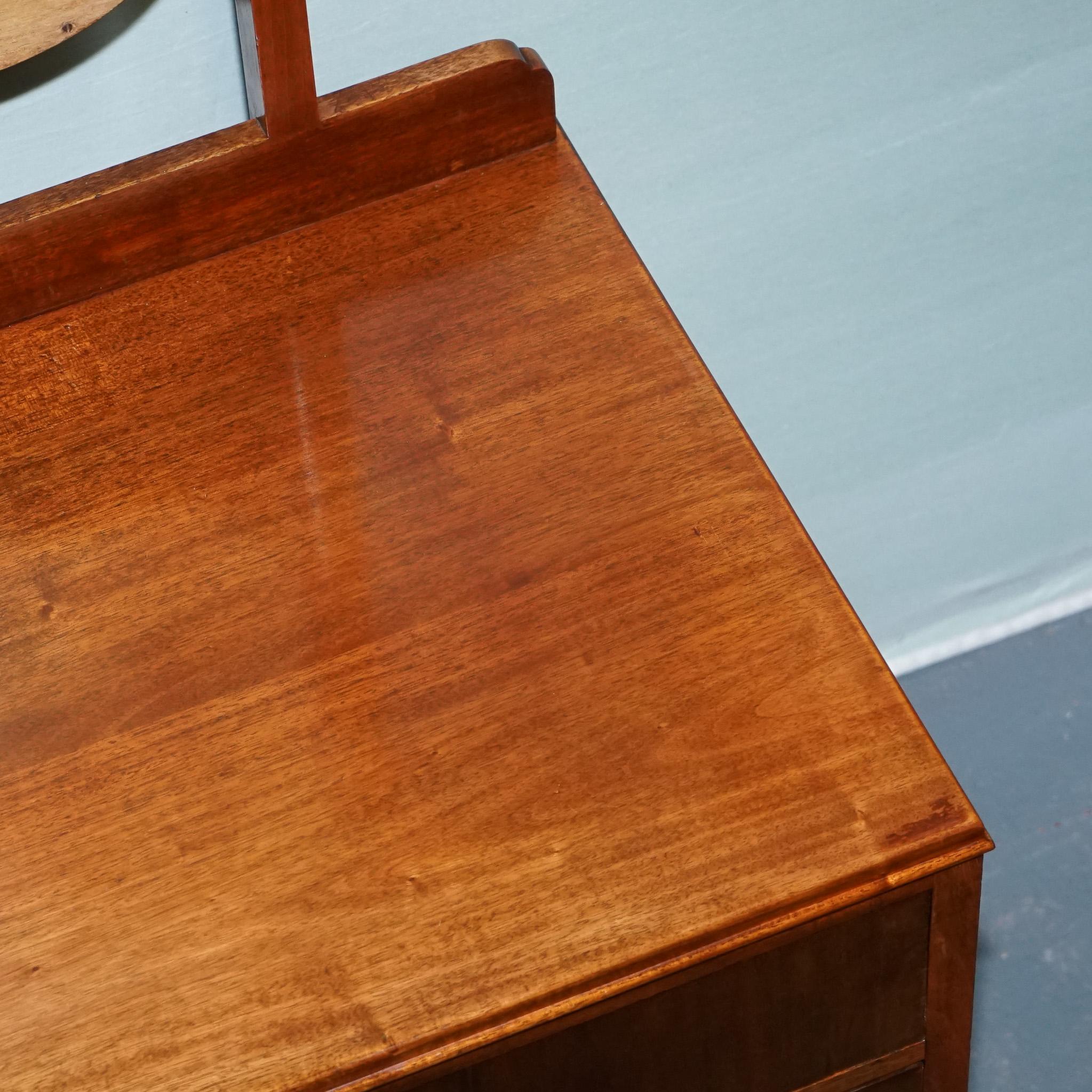 1930's ART DECO WALNUT DRESSING TABLE QUEEN ANNE STYLE DESK For Sale 1