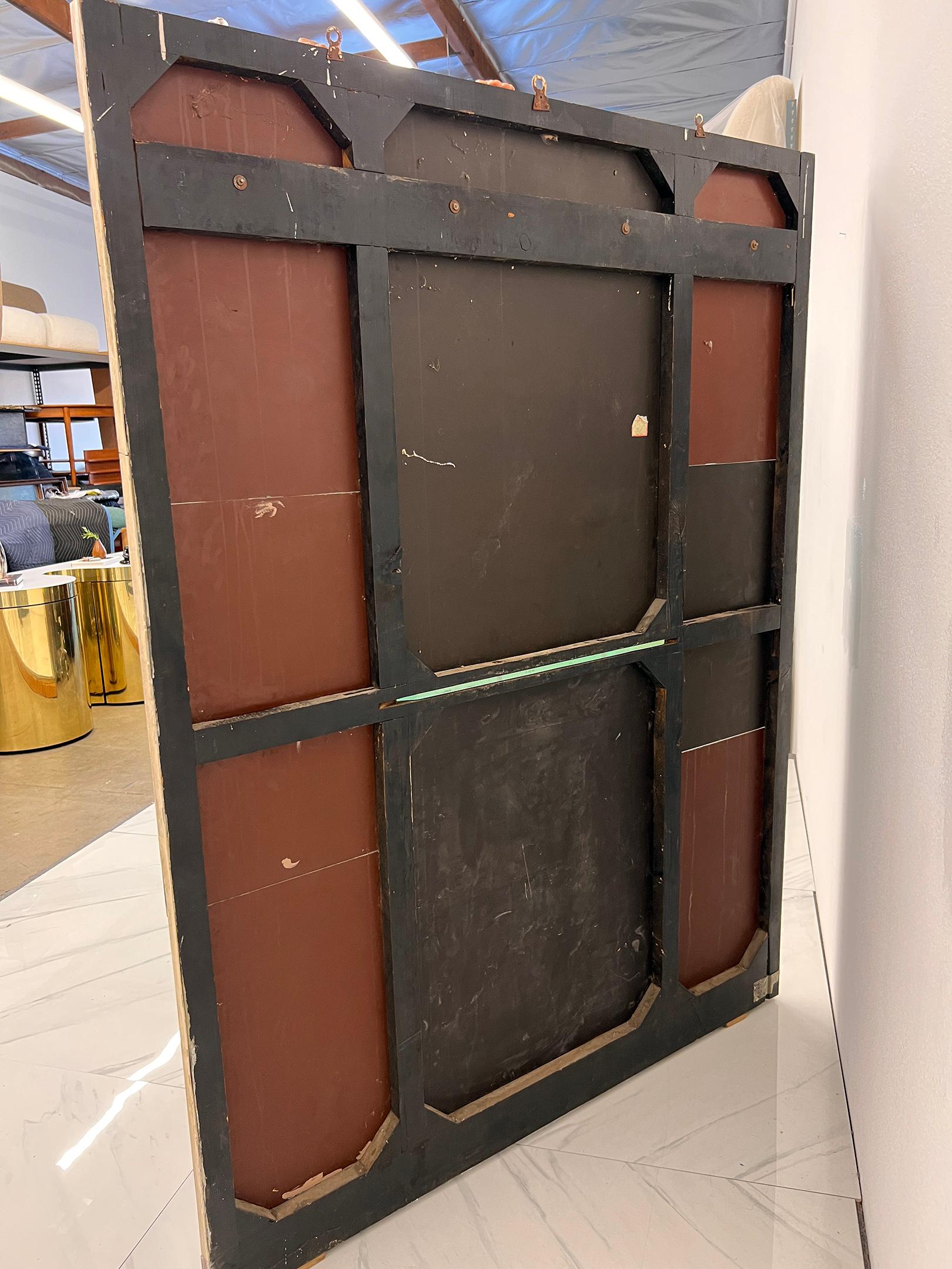 1940's Art Nouveau Meets Art Deco Hall Tree, Mirror With Coat Hooks and Shelf For Sale 1