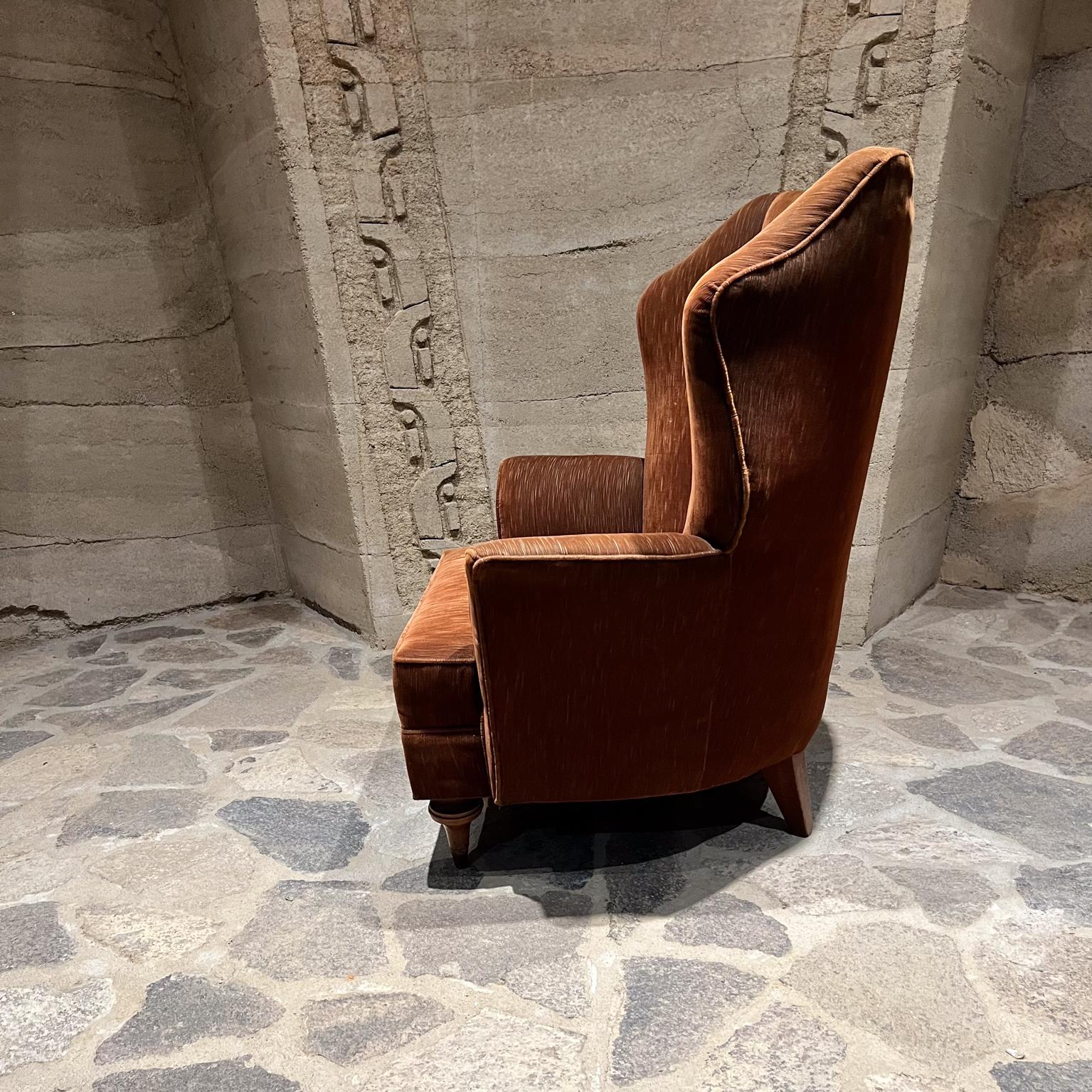 Mexican 1940s Arturo Pani Sophisticated Wingback Lounge Chair Mexico City