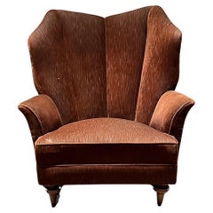 Used 1940s Arturo Pani Sophisticated Wingback Lounge Chair Mexico City 