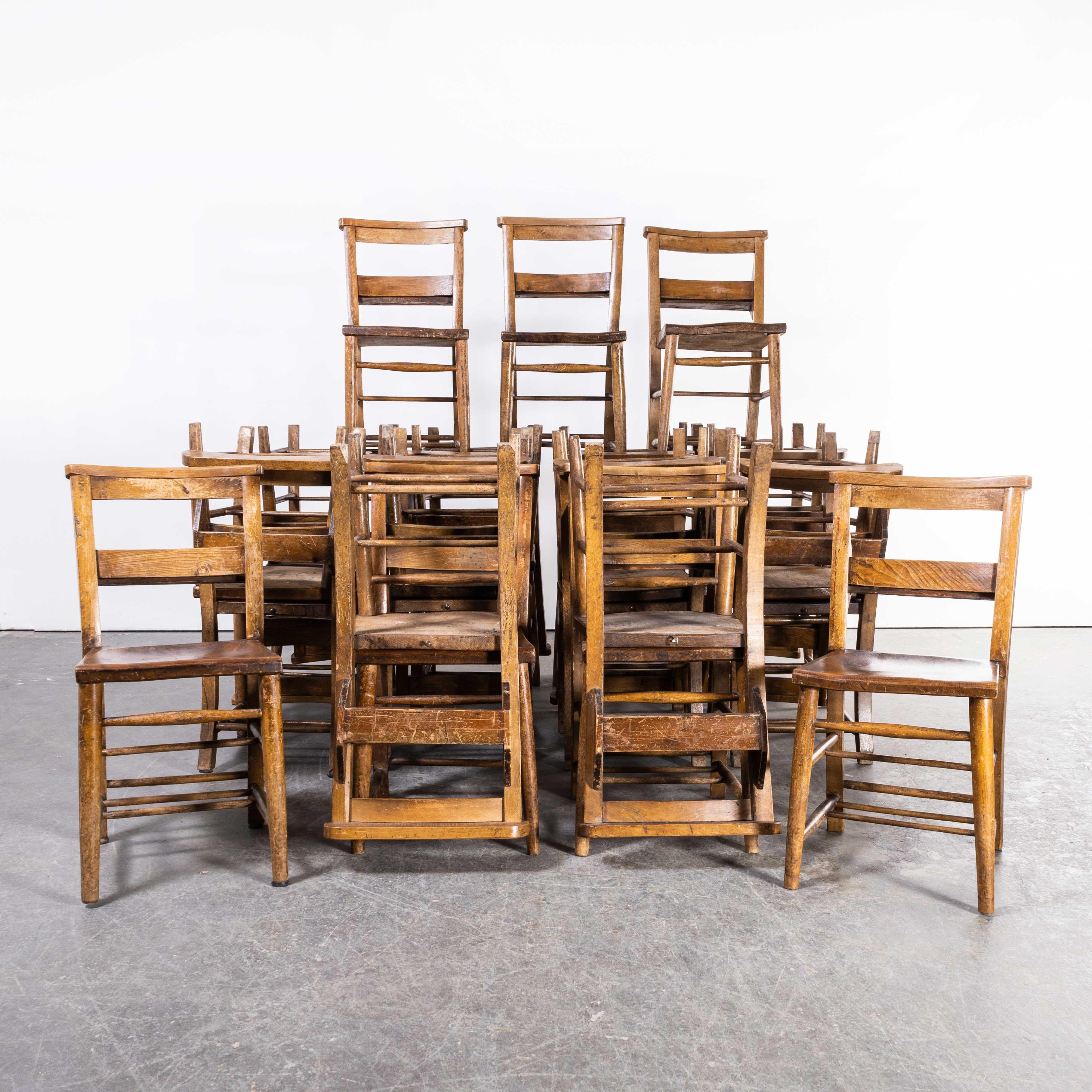 1940’s Ash Church – Chapel dining chairs – large quantities available
1940’s Ash Church – Chapel dining chairs – large quantities available. England has a wonderfully rich heritage for making chairs. At the height of production at the turn of the