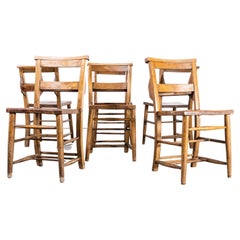 Vintage 1940's Ash Church - Chapel Dining Chairs - Set Of Six