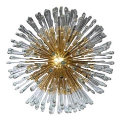 1940 Austrian Glass and Brass Sputnik Chandeliers