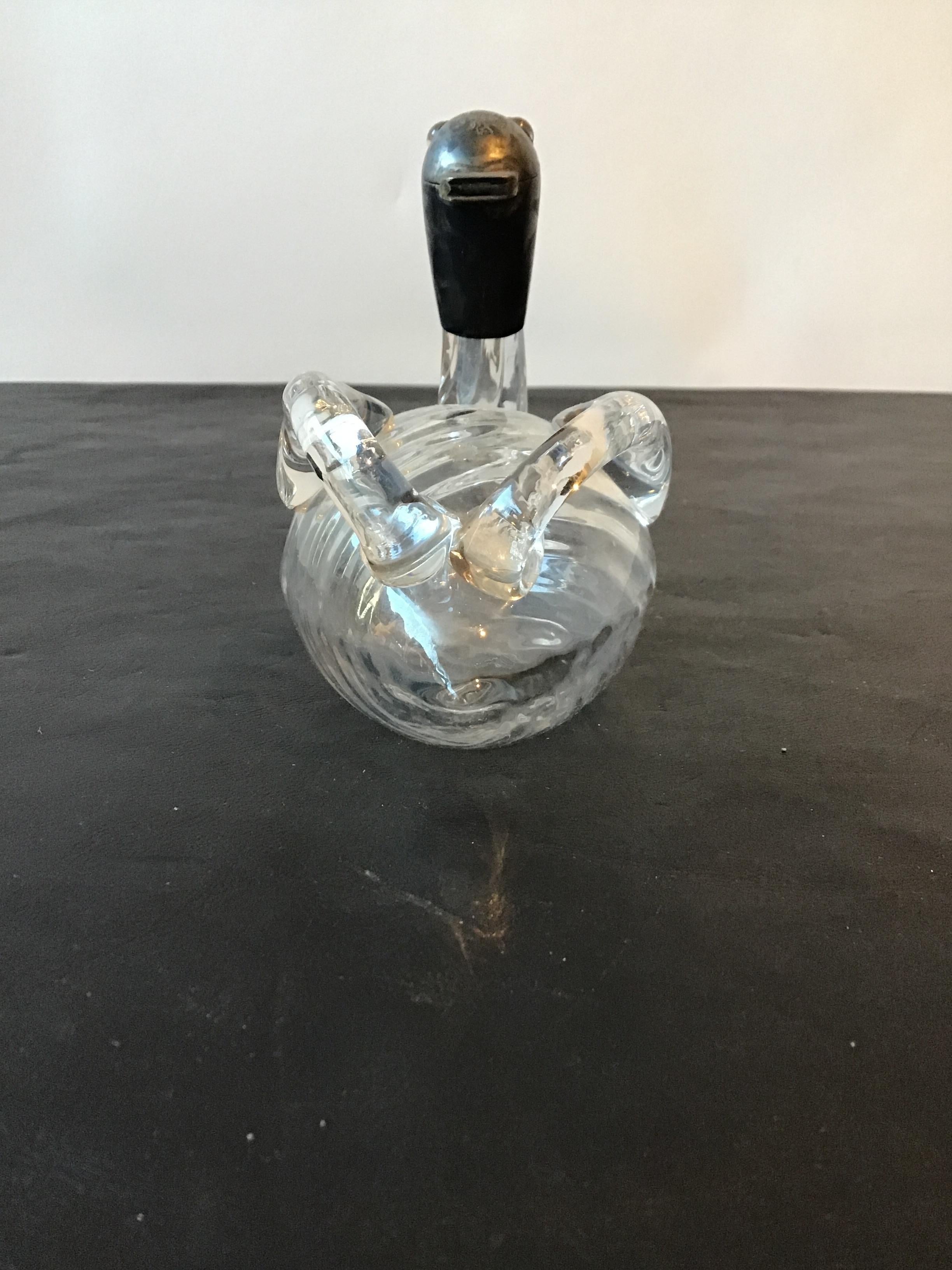 Glass 1940s Austrian Duck Decanter
