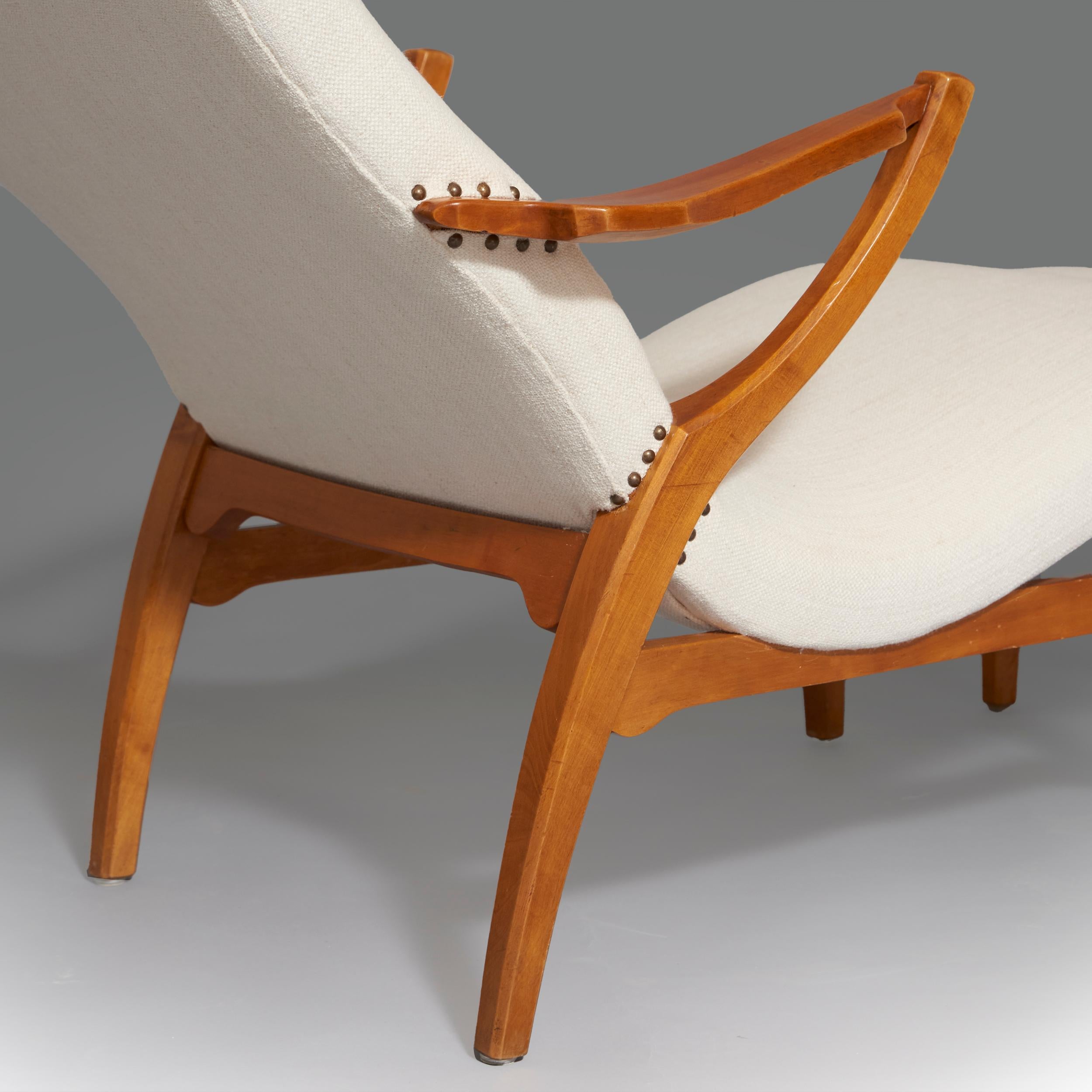 Mid-20th Century 1940s Axel Larsson Armchair and Ottoman For Sale