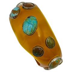 1940’s Bakelite and Turquoise Bangle Bracelet