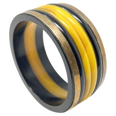 1940s Bakelite, Resin and Brass Vintage Bangle
