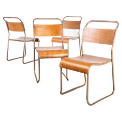 Vintage 1940's Bamco  Tubular Metal Bronze Dining Chairs - Set Of Four