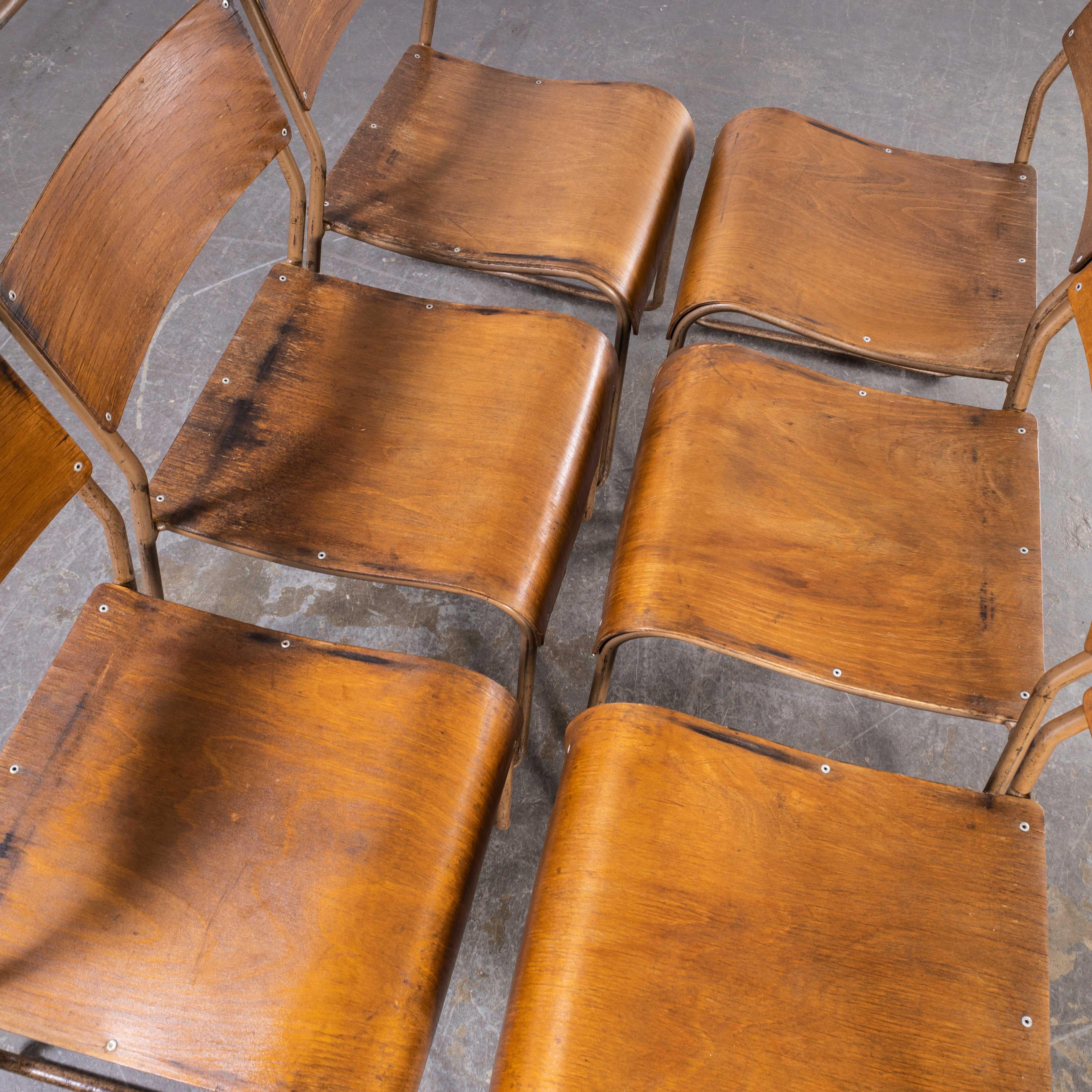1940's Bamco Tubular Metal Bronze Dining Chairs, Set of Six at 1stDibs