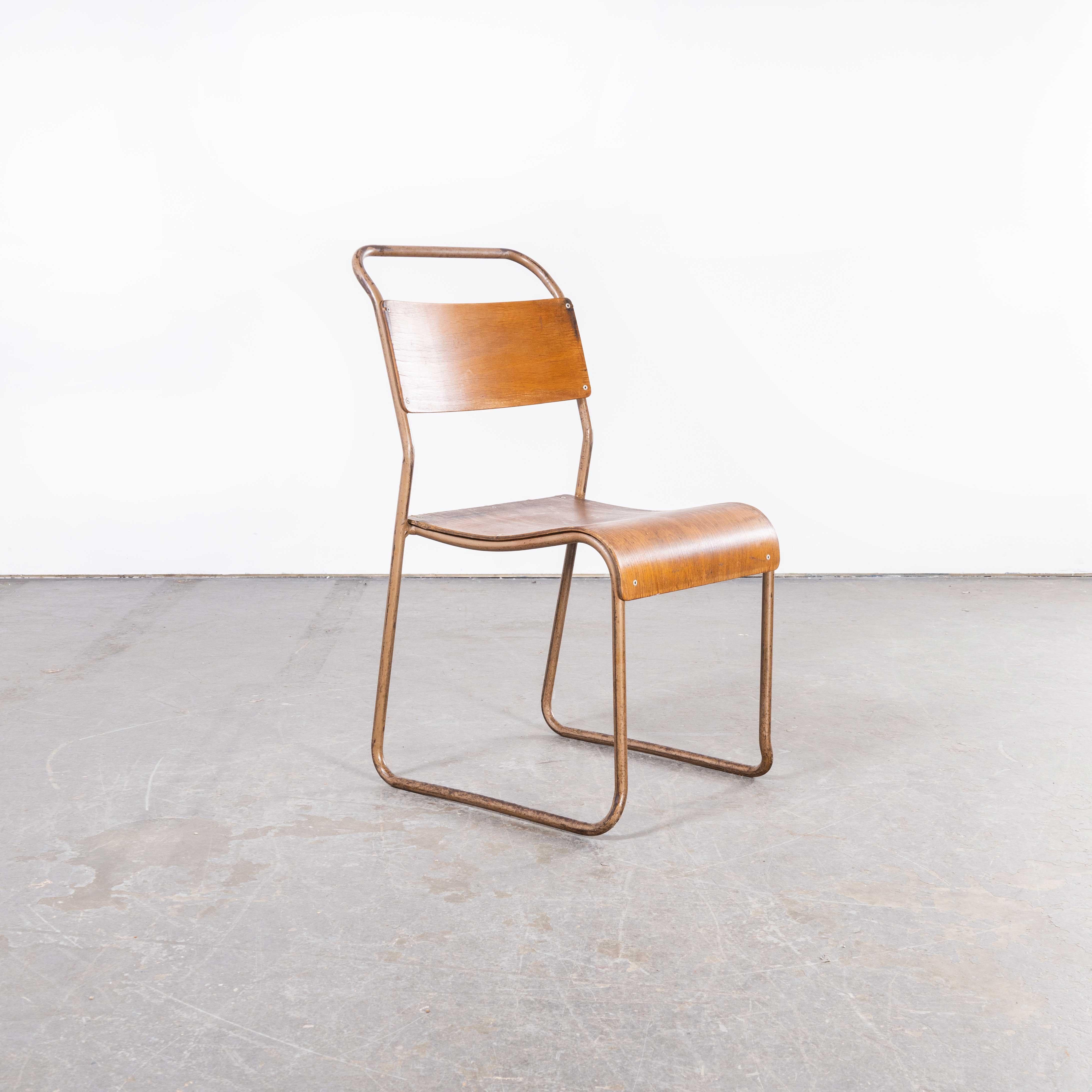 1940's Bamco Tubular Metal Bronze Dining Chairs, Set of Six at 1stDibs