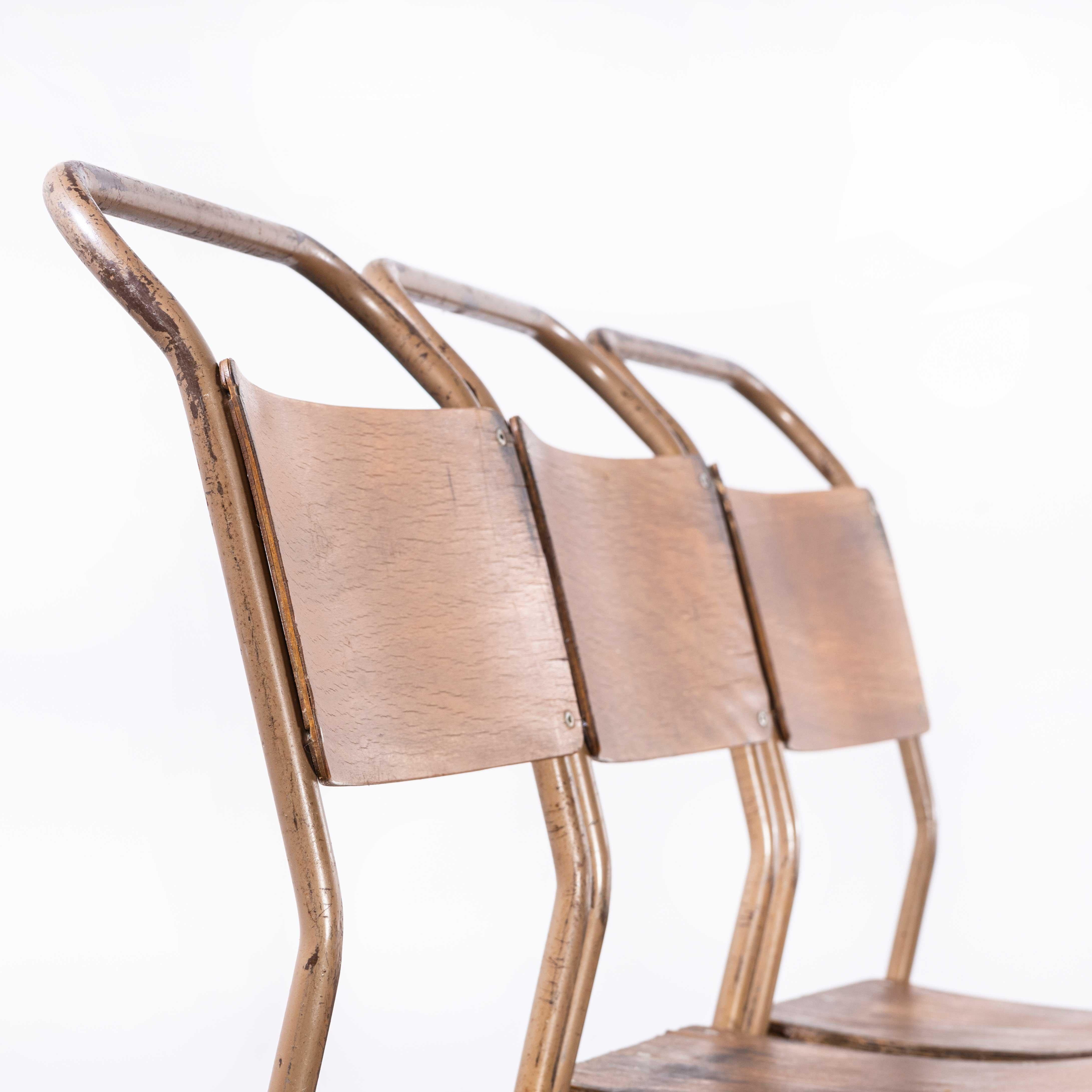 1940's Bamco Tubular Metal Bronze Dining Chairs, Set of Six at 1stDibs