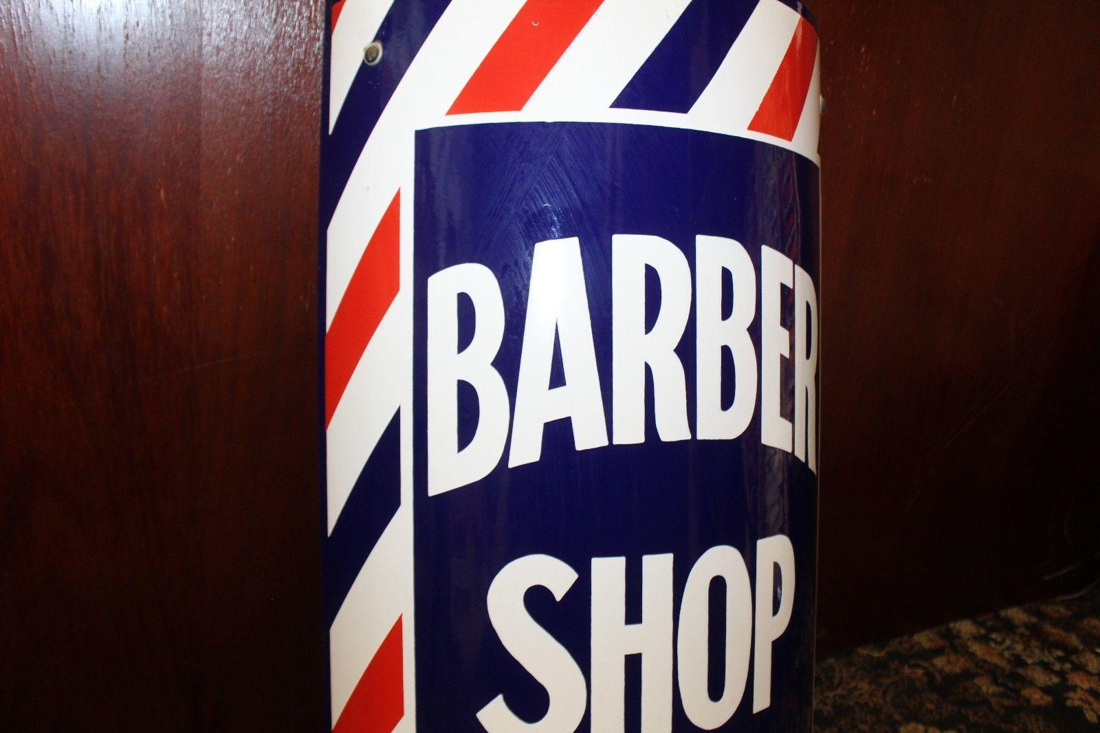 porcelain barber shop sign