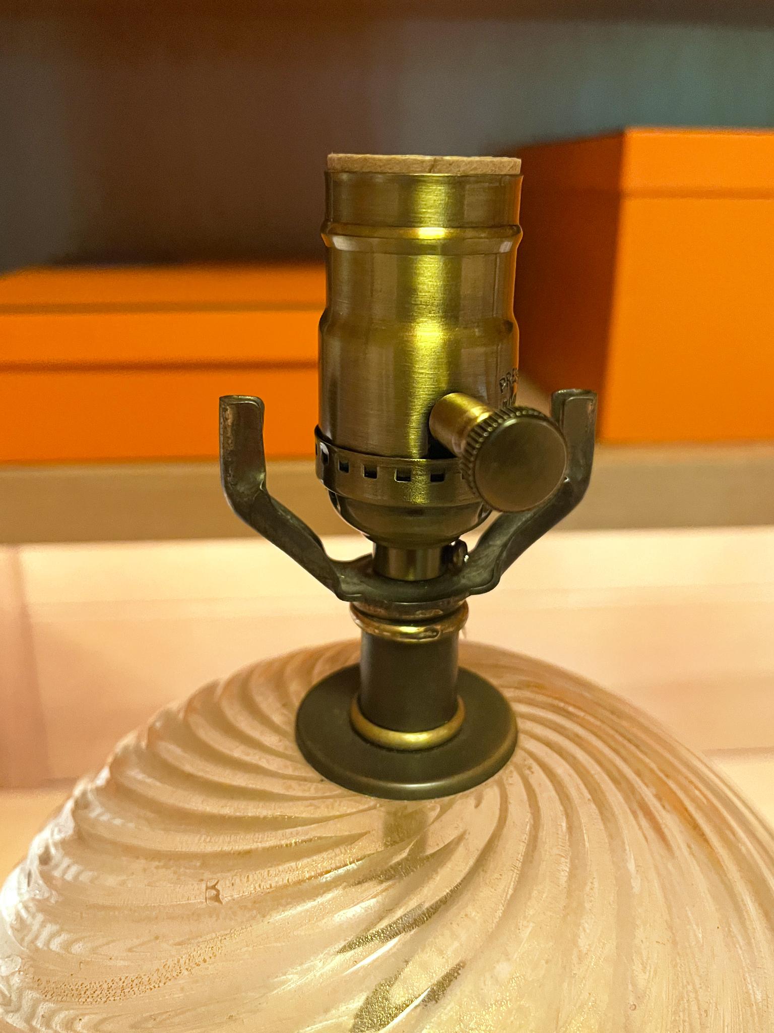 Fait main Paire de lampes de table en verre Murano de Barovier&Toso des années 1940 en vente