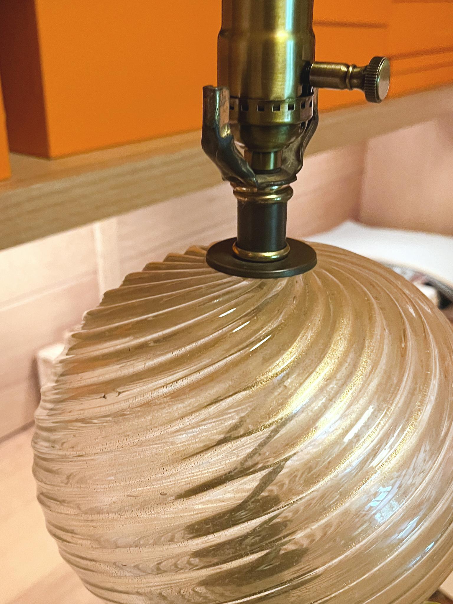 Paire de lampes de table en verre Murano de Barovier&Toso des années 1940 Bon état - En vente à New York, NY