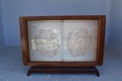 1940s Barstool Mahogany with Sandblasted Windows