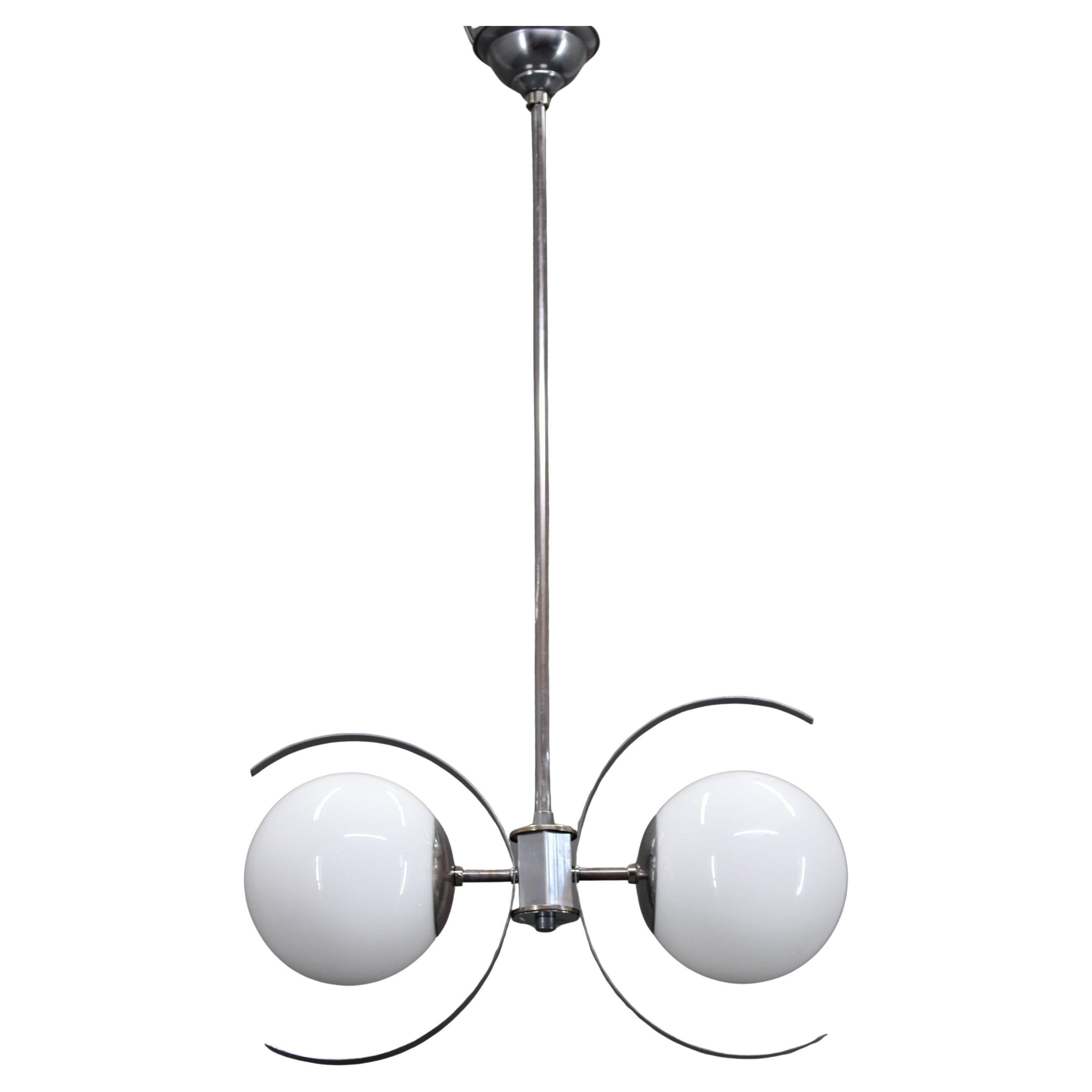 1940s Bauhaus Chandelier, Czechoslovakia