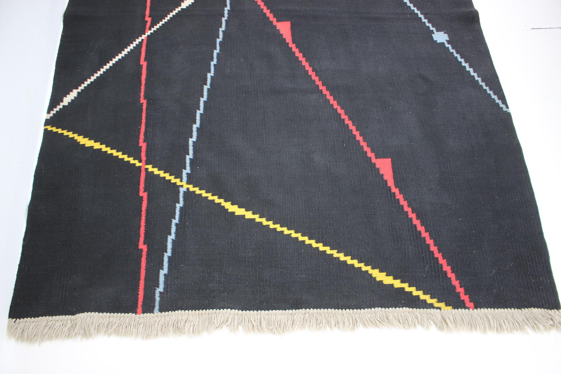 1940s Bauhaus Geometric Carpet/Rug, Up to 2 Items Available In Good Condition For Sale In Praha, CZ