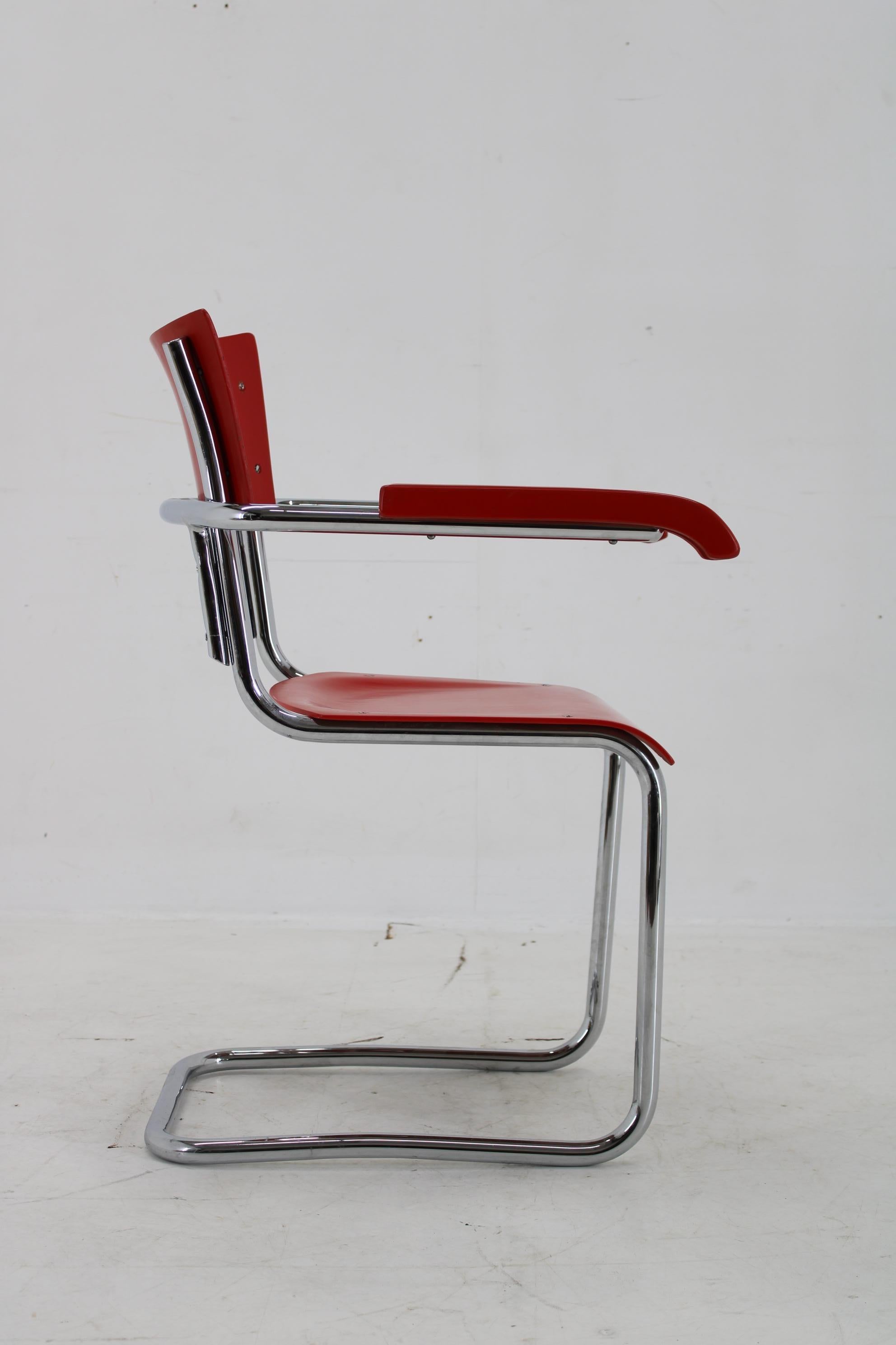 1940s Bauhaus Restored Tubular Armchair, Germany In Good Condition For Sale In Praha, CZ