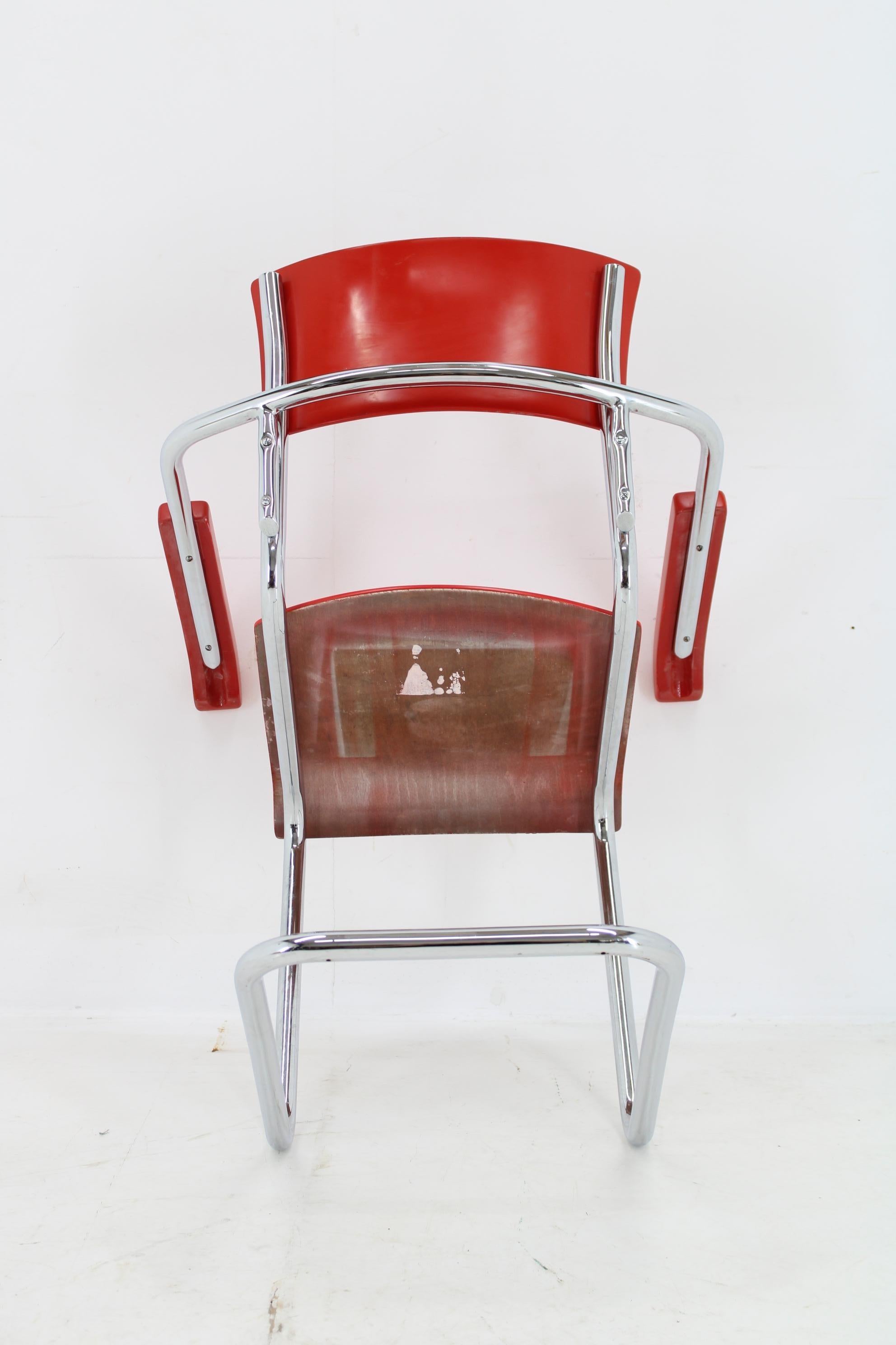 1940s Bauhaus Restored Tubular Armchair, Germany For Sale 1