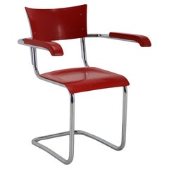 Sillón tubular Bauhaus de los años 40, Alemania, restaurado