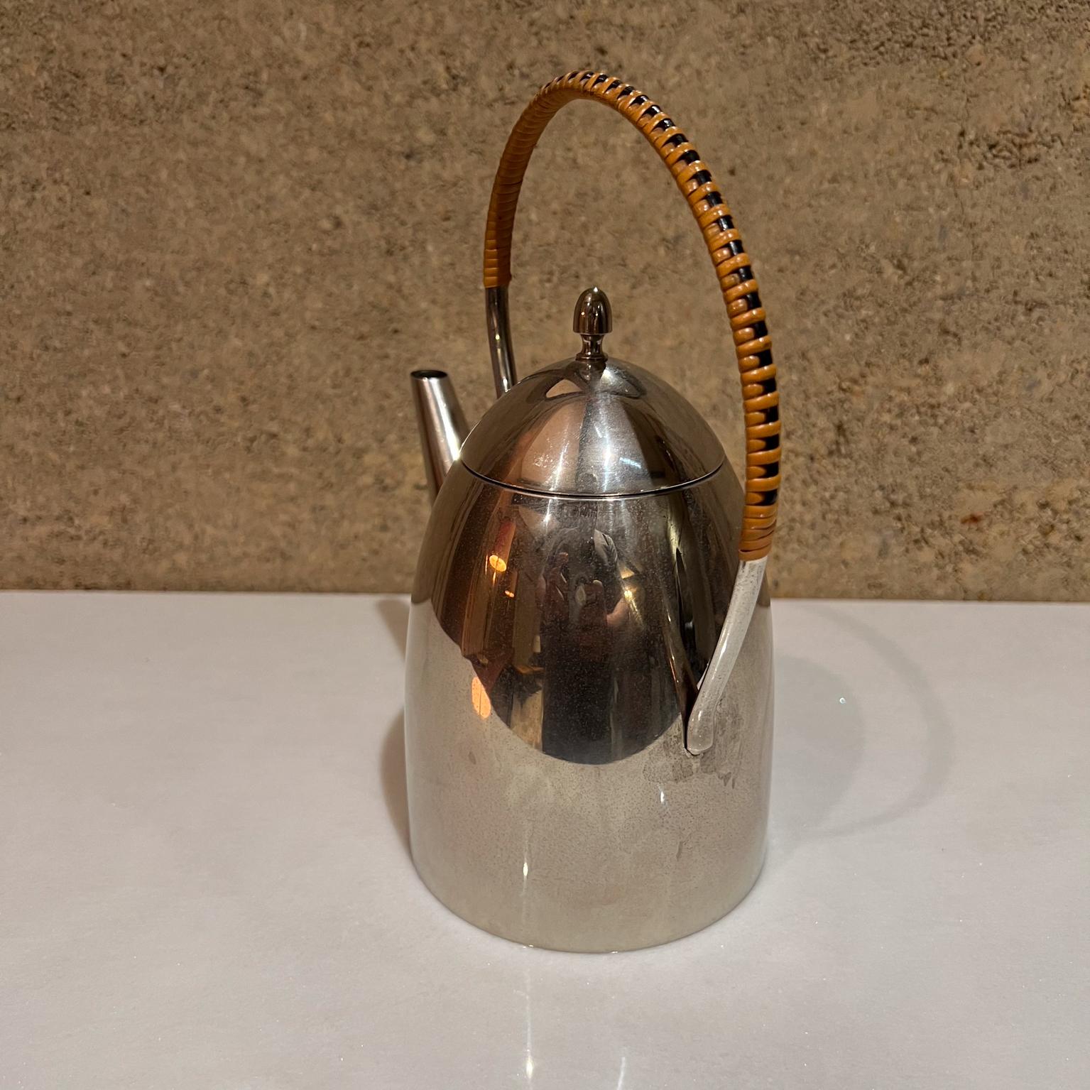 Art Deco 1940s Bauhaus Stainless Tea Kettle Pot Style Peter Behrens For Sale