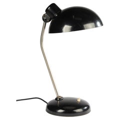 1940s Bauhaus Style Desk Lamp - Black Enameled Metal - Adjustable Shade