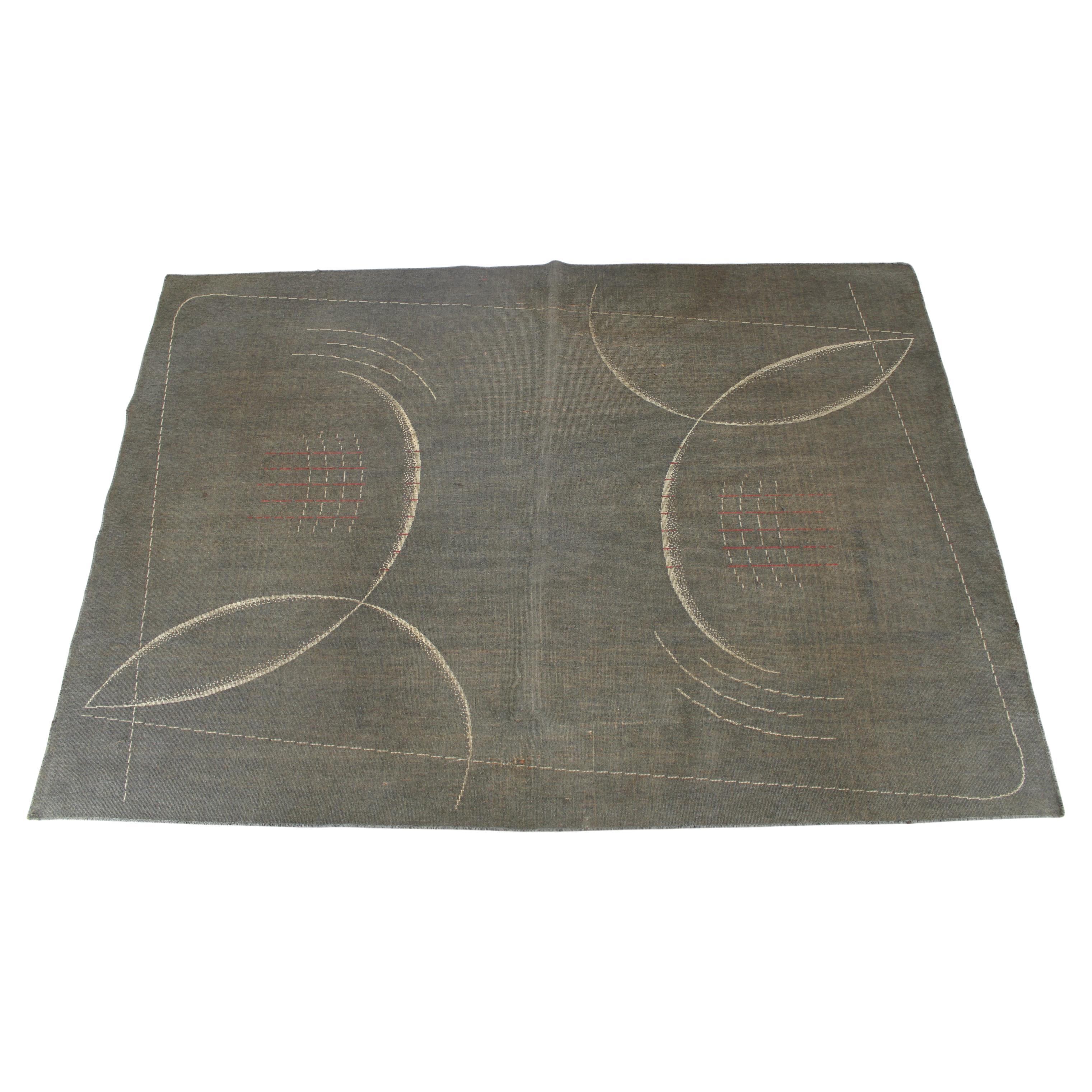 1940s Bauhaus Wool Rug , Czechoslovakia For Sale