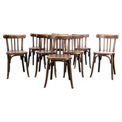 1940's Baumann Bentwood Bistro Dining Chair, Mid Walnut, Set of Eight