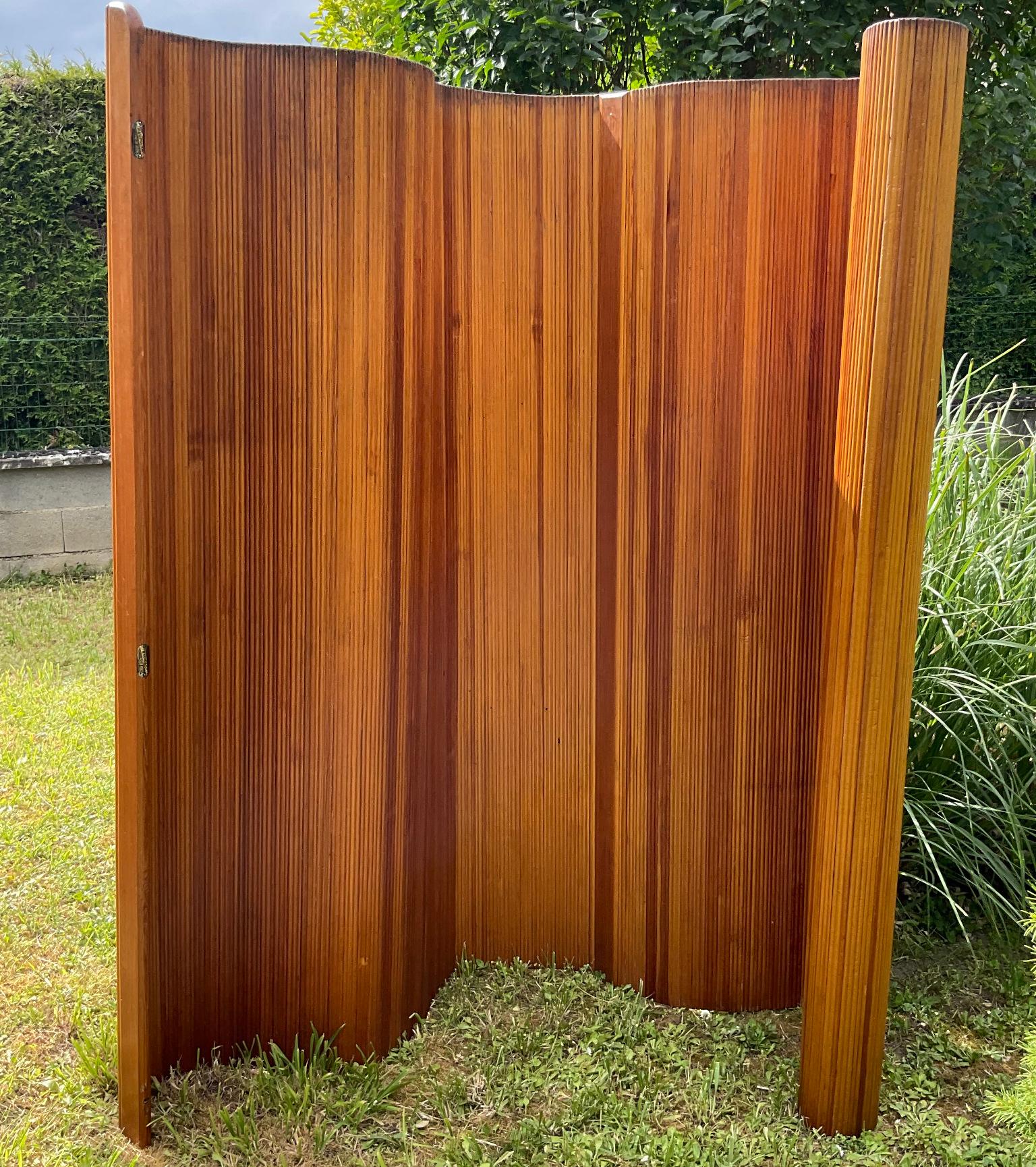 1940s Baumann Pine Screen Room Divider France Melun Paris For Sale 5