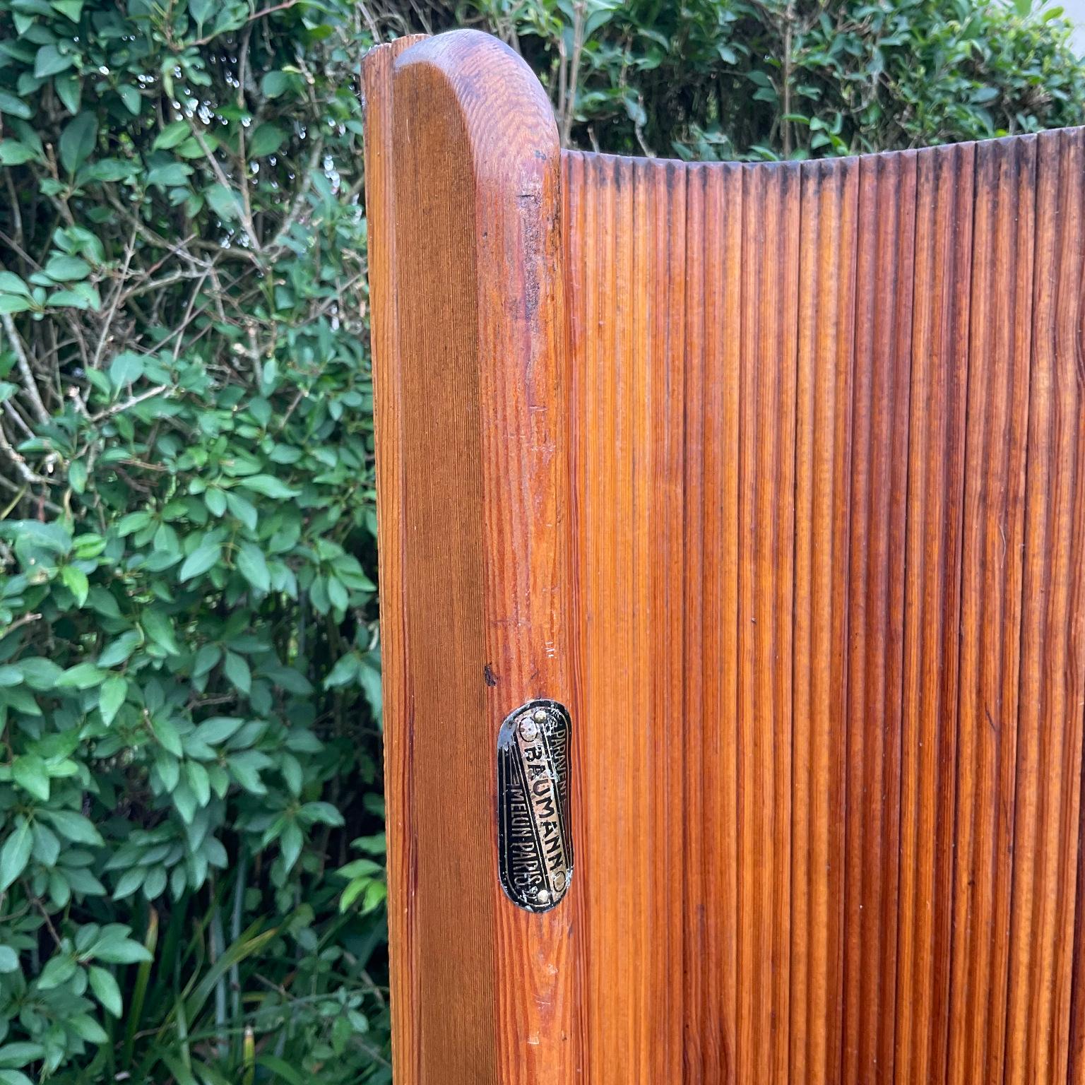 French 1940s Baumann Pine Screen Room Divider France Melun Paris For Sale