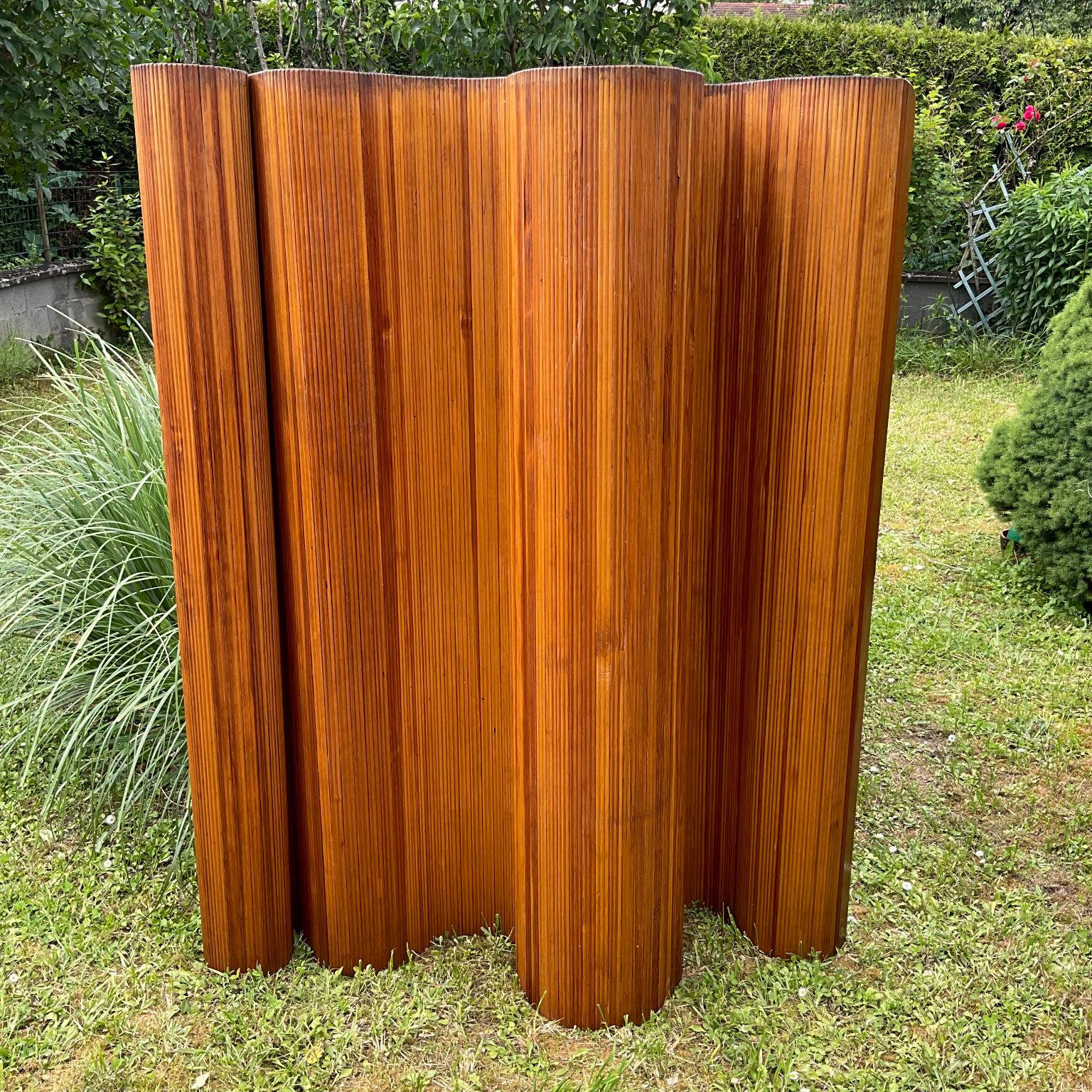 20th Century 1940s Baumann Pine Screen Room Divider France Melun Paris For Sale