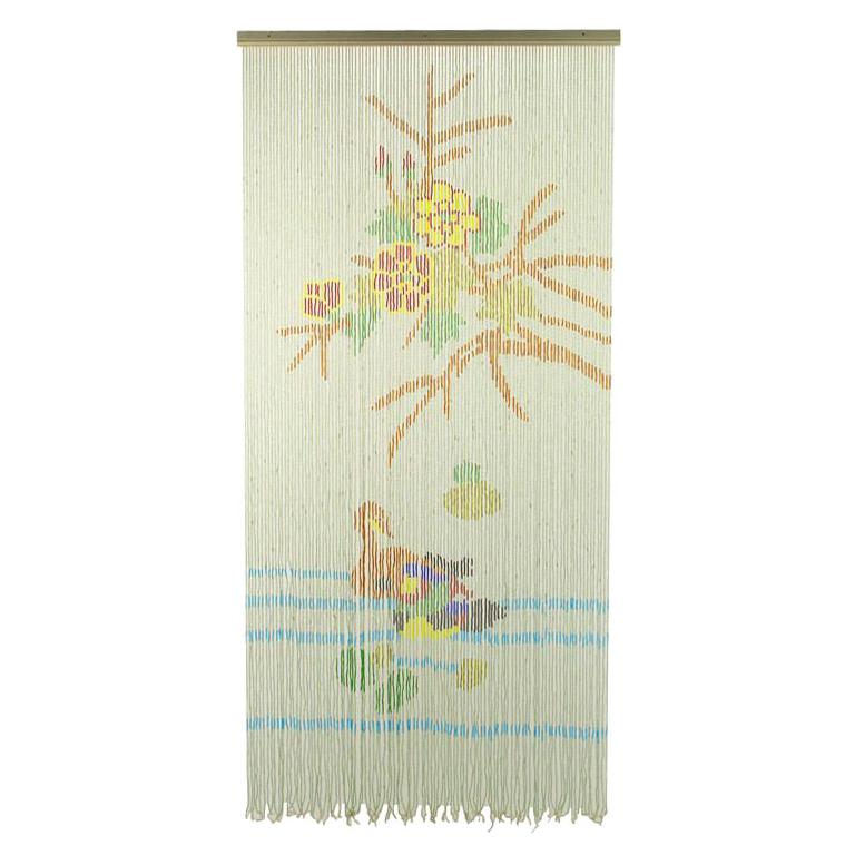 1940s Beaded Curtain Or Tapestry Depicting Flora & Fauna For Sale