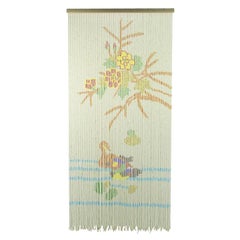 1940s Beaded Curtain Or Tapestry Depicting Flora & Fauna