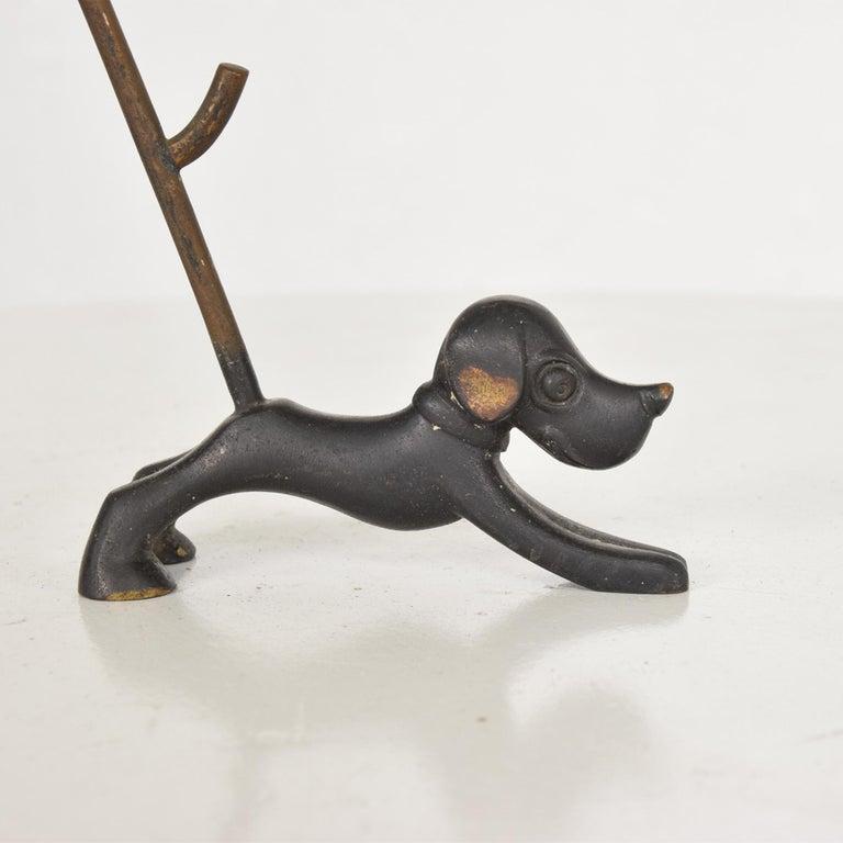 1940s Beagle Doggy Bronze Sculpture Ring Holder by Richard Rohac Austria For Sale 11