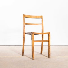 1940's Beech and Iron Stacking School Dining Chairs