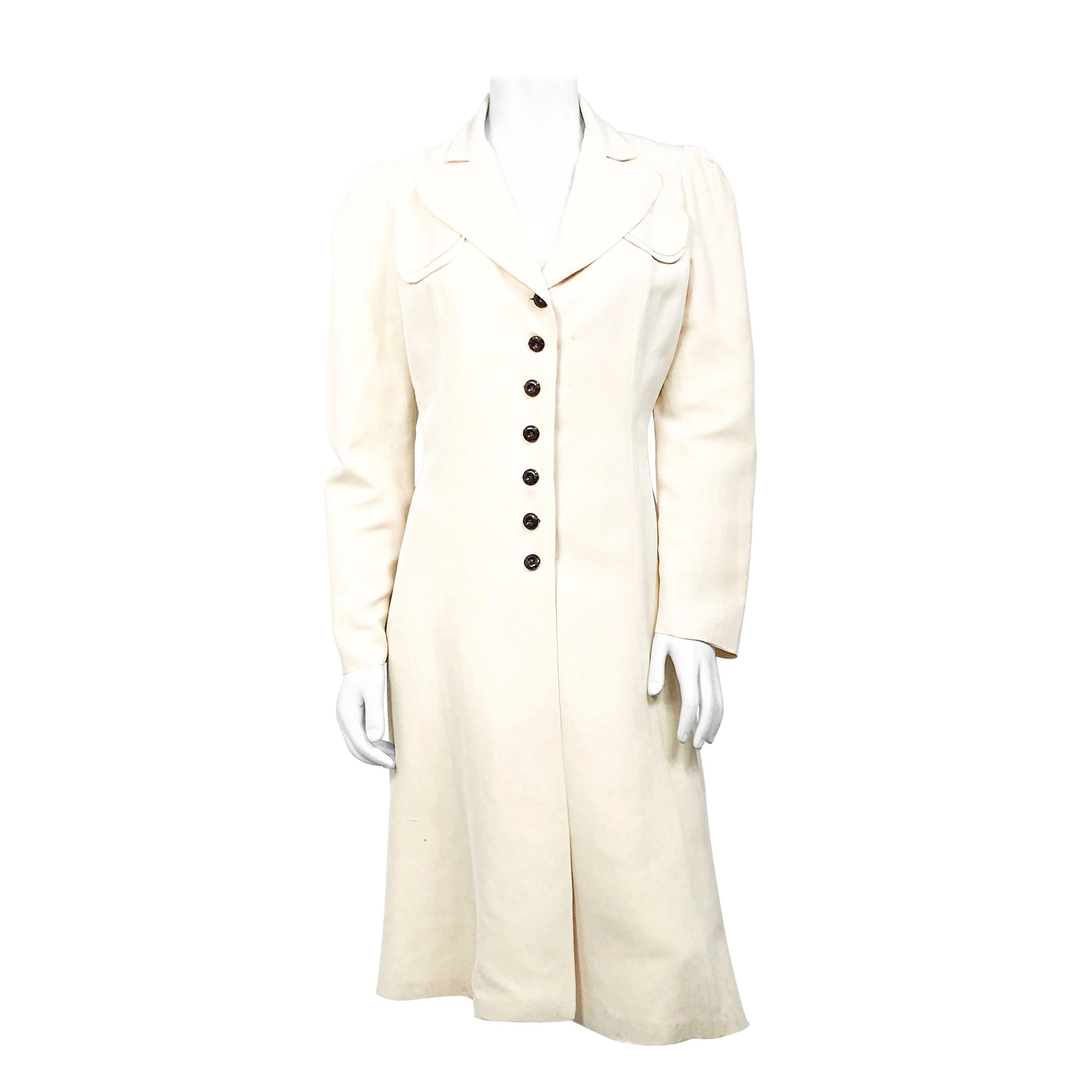1940s Beige WWII Twill Coat